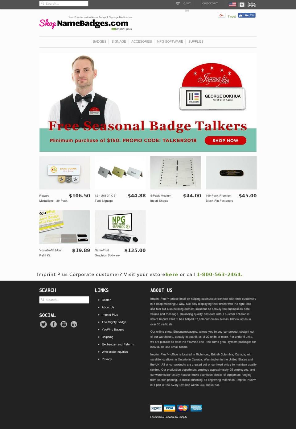 shopbadges.ca shopify website screenshot