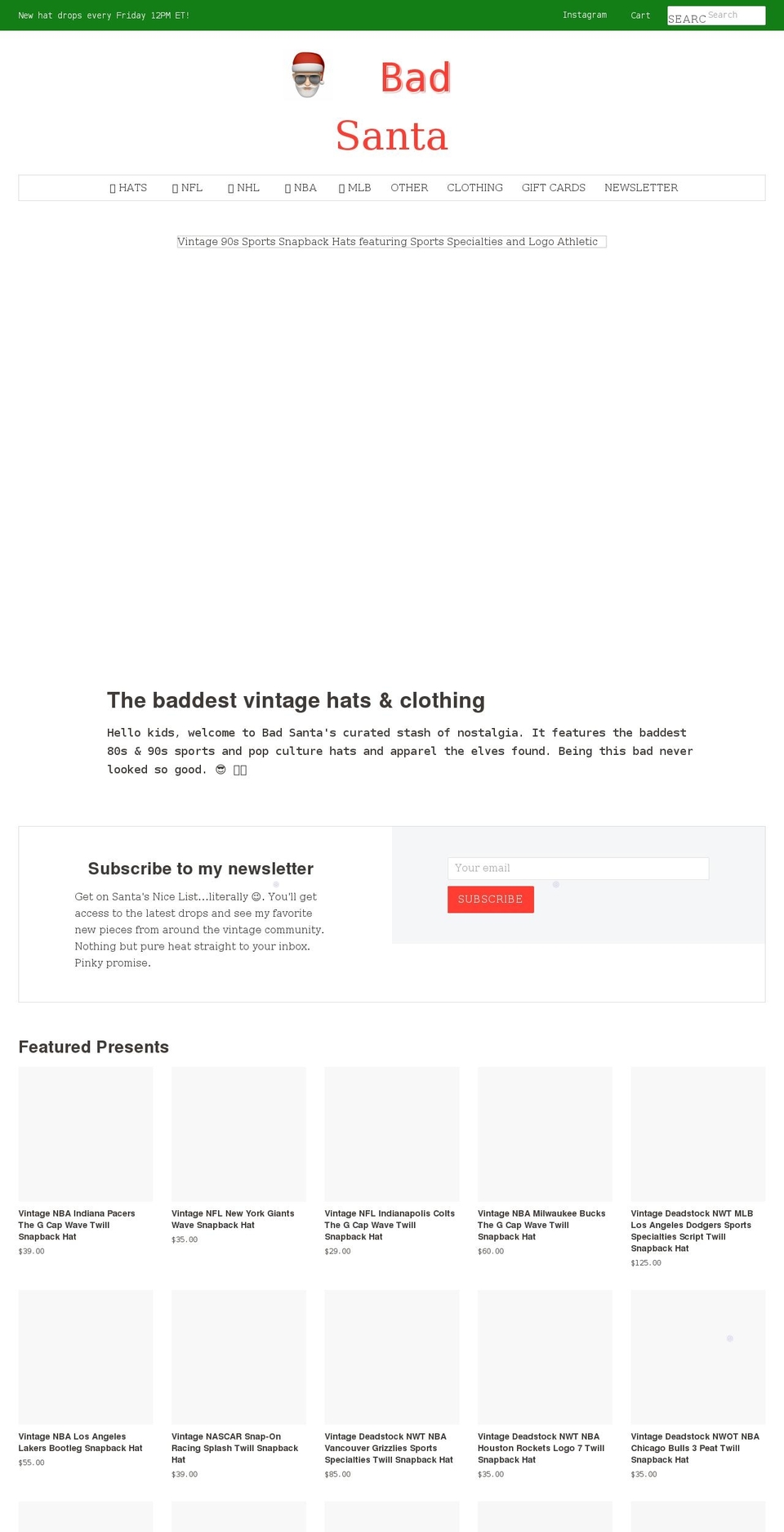 shopbadsanta.com shopify website screenshot