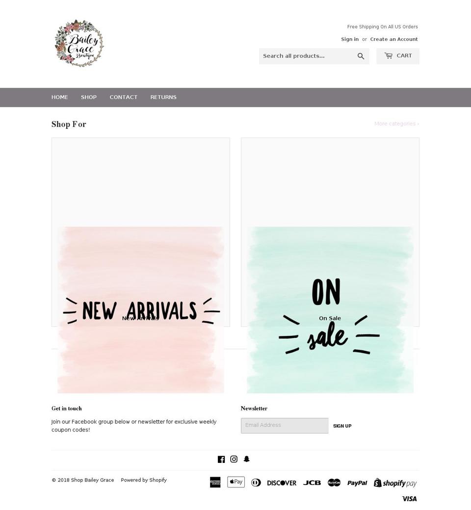 shopbaileygrace.com — Shopify storefront screenshot