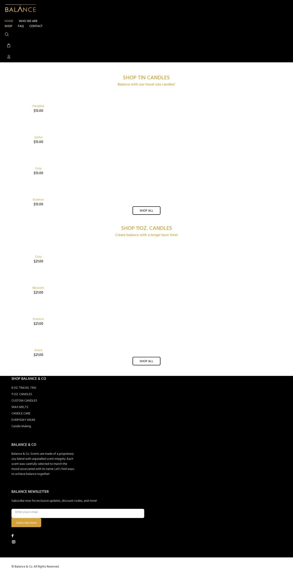 shopbalanceco.com shopify website screenshot