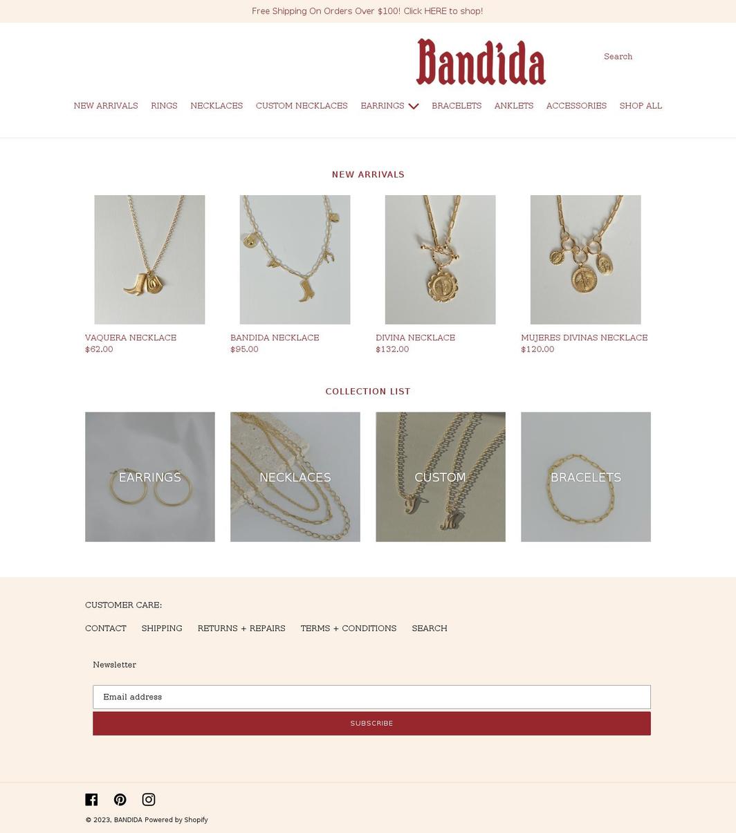 shopbandida.com shopify website screenshot