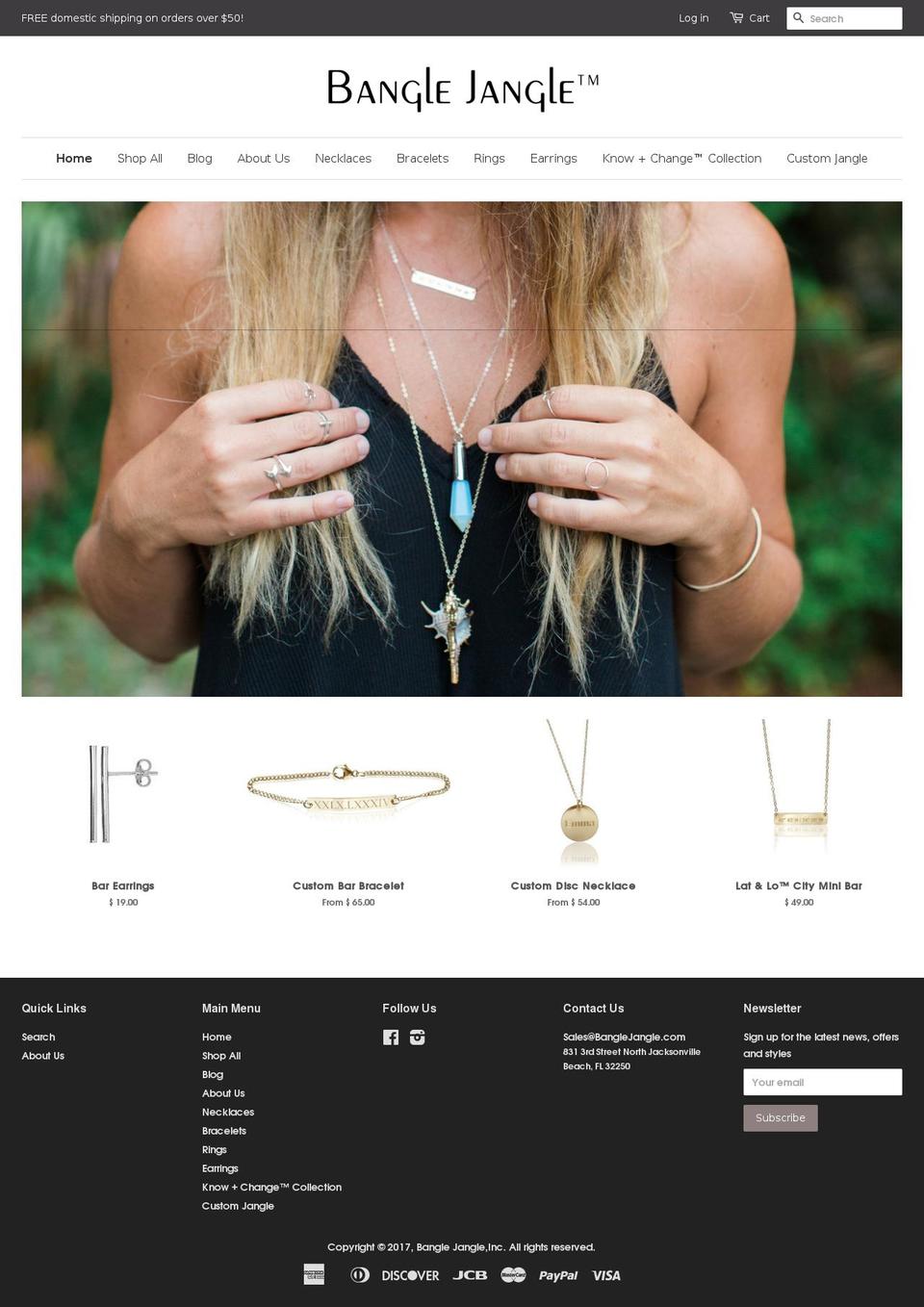 shopbanglejangle.com shopify website screenshot