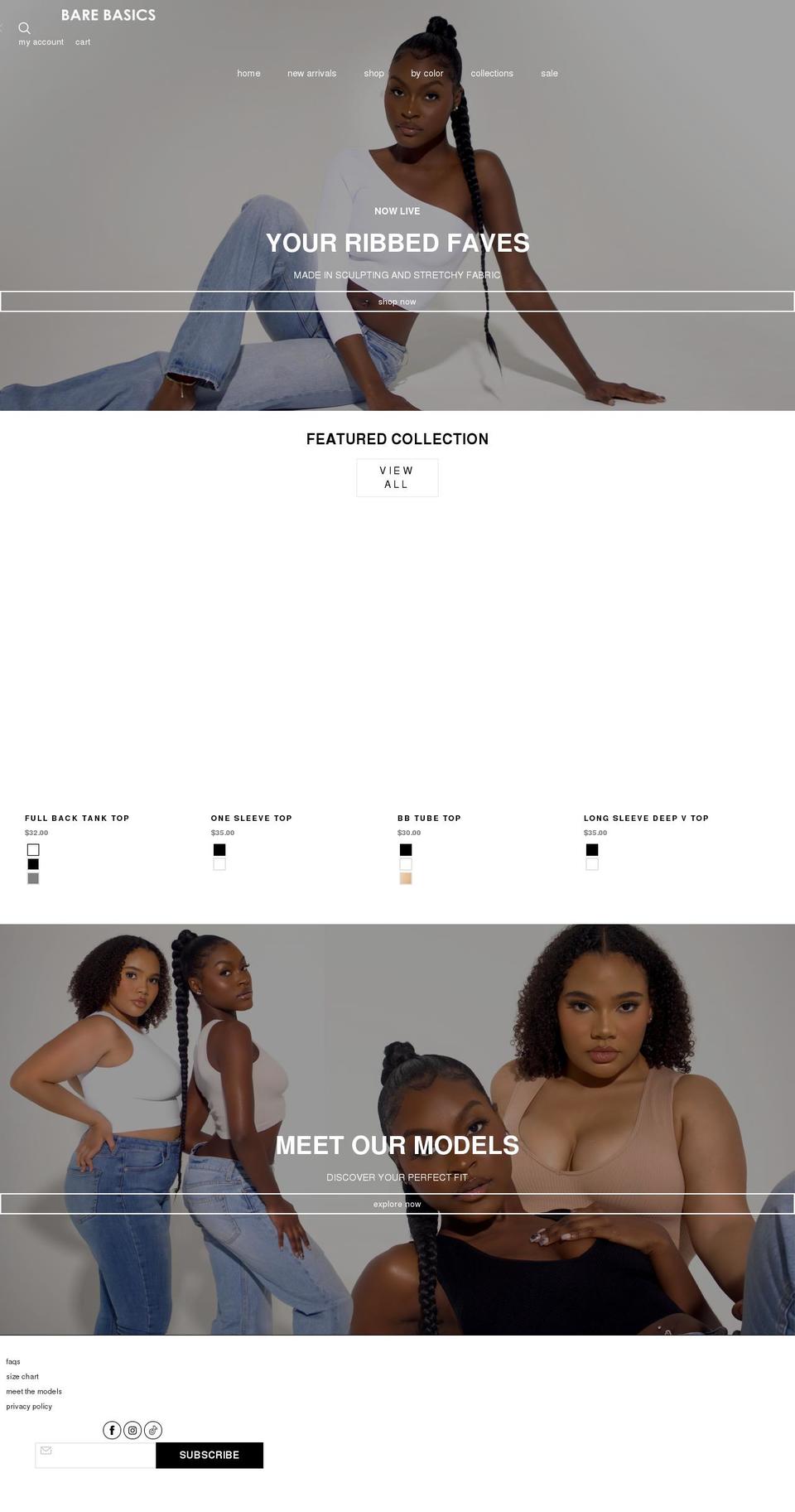 shopbarebasics.com shopify website screenshot