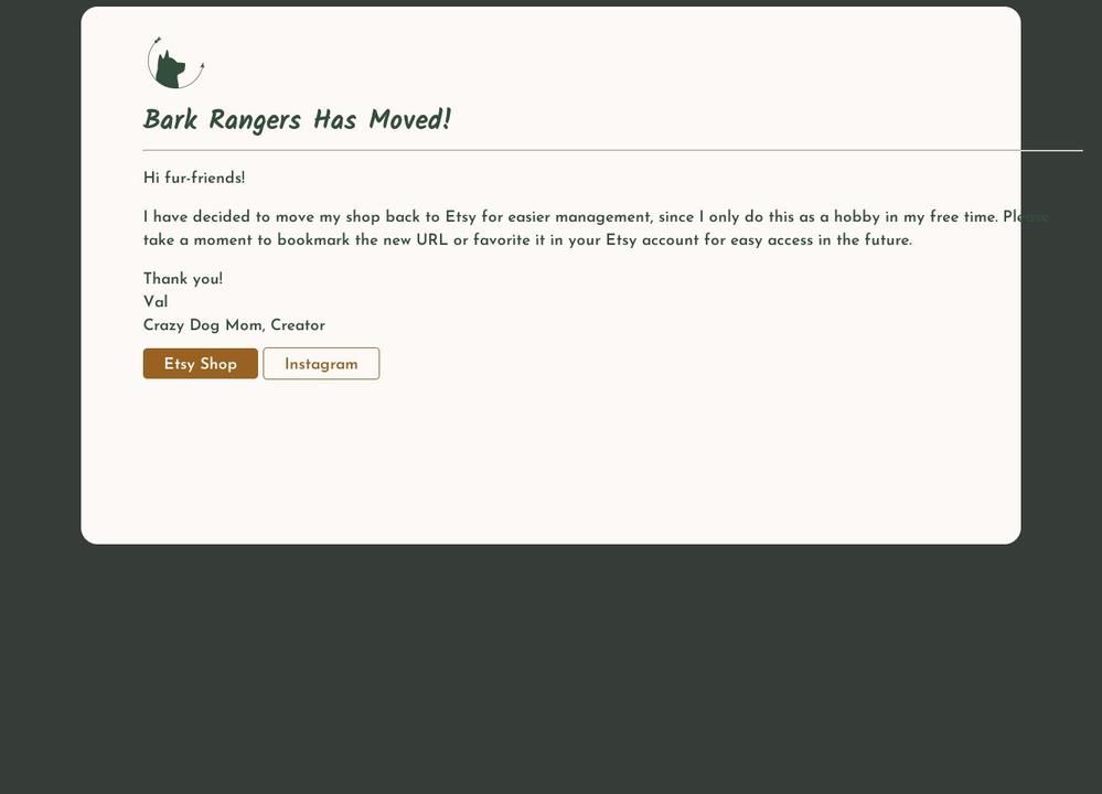 shopbarkrangers.com shopify website screenshot