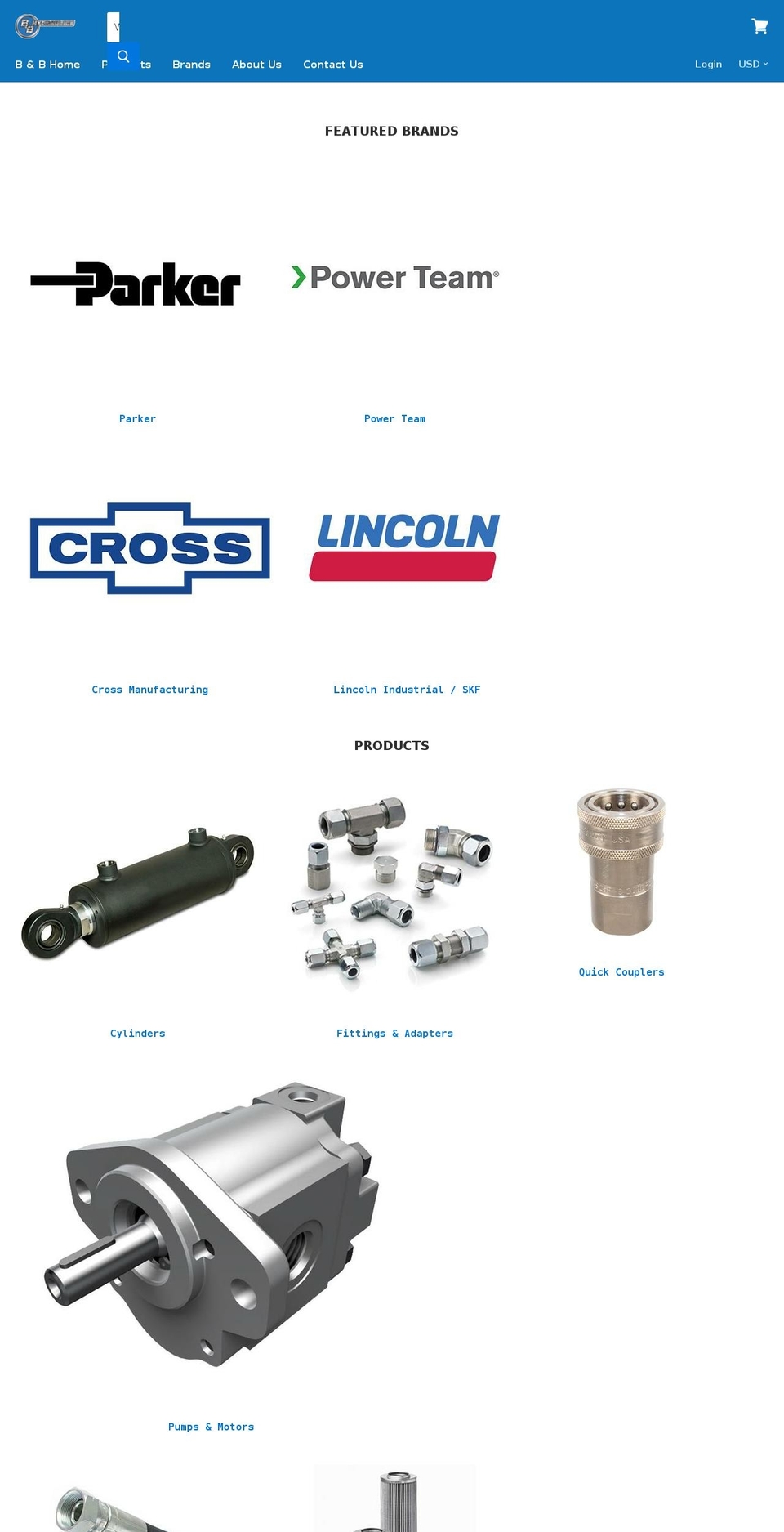 shopbbhydraulics.com — Shopify storefront screenshot