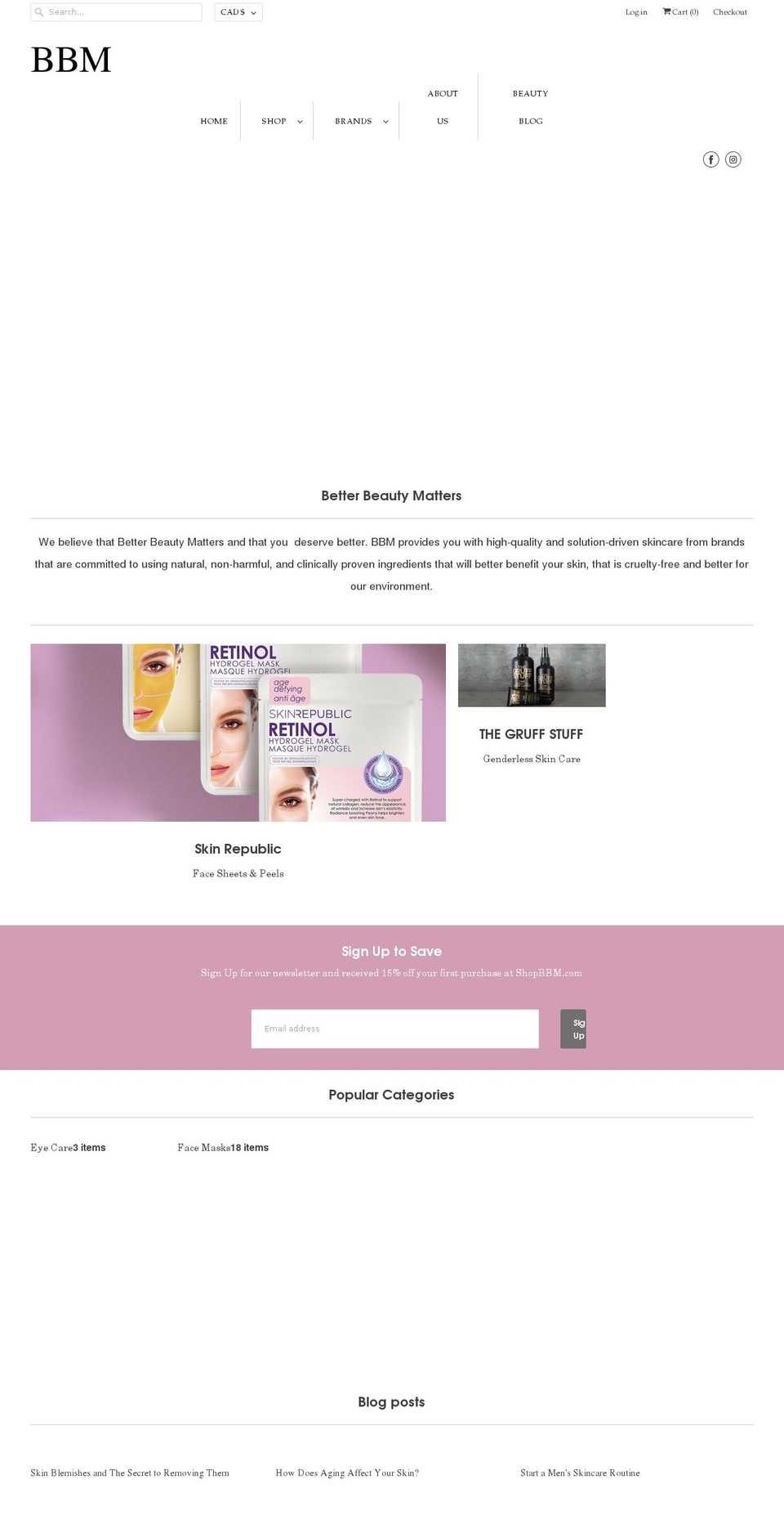 shopbbm.com shopify website screenshot