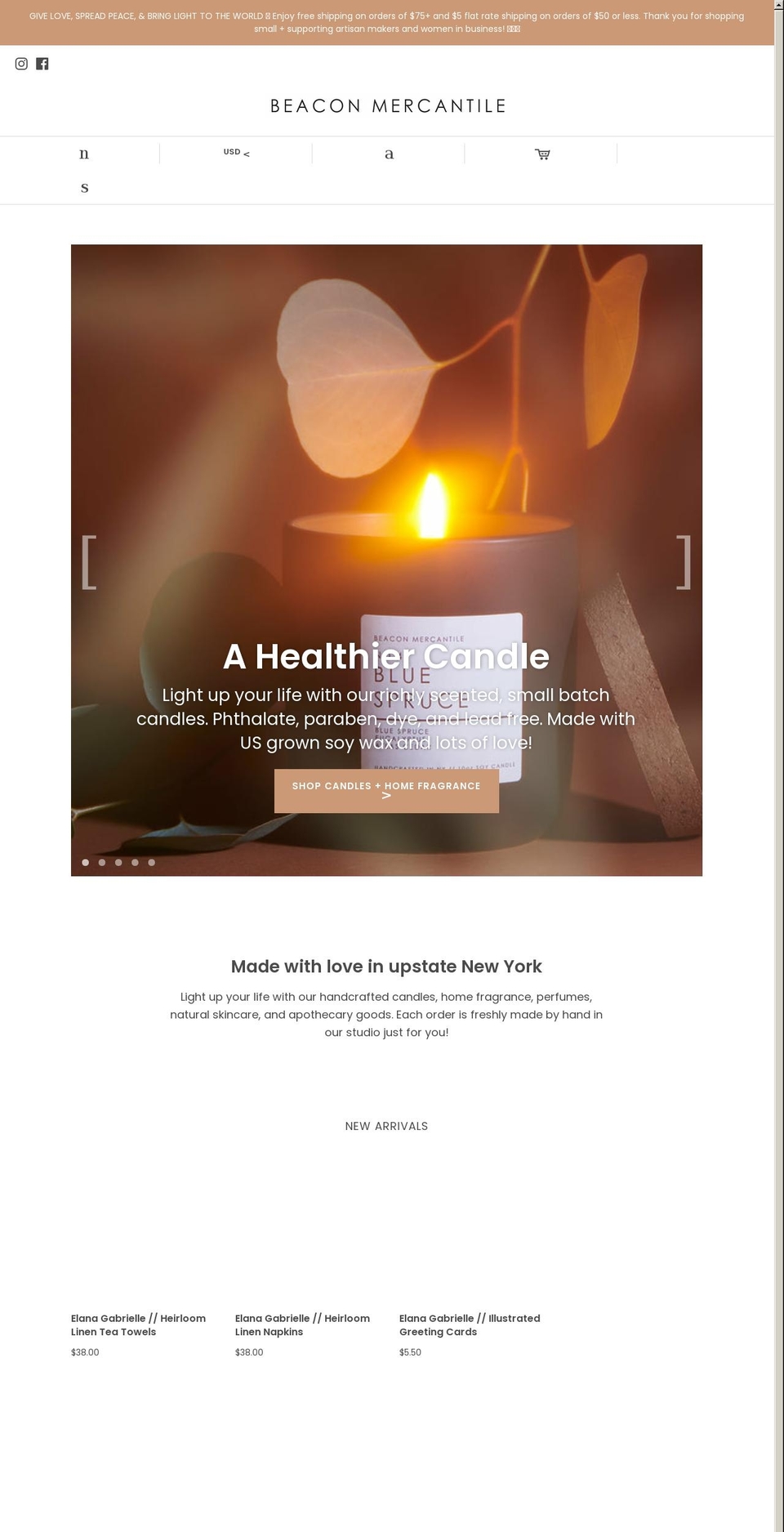 shopbeaconmercantile.com — Shopify storefront screenshot
