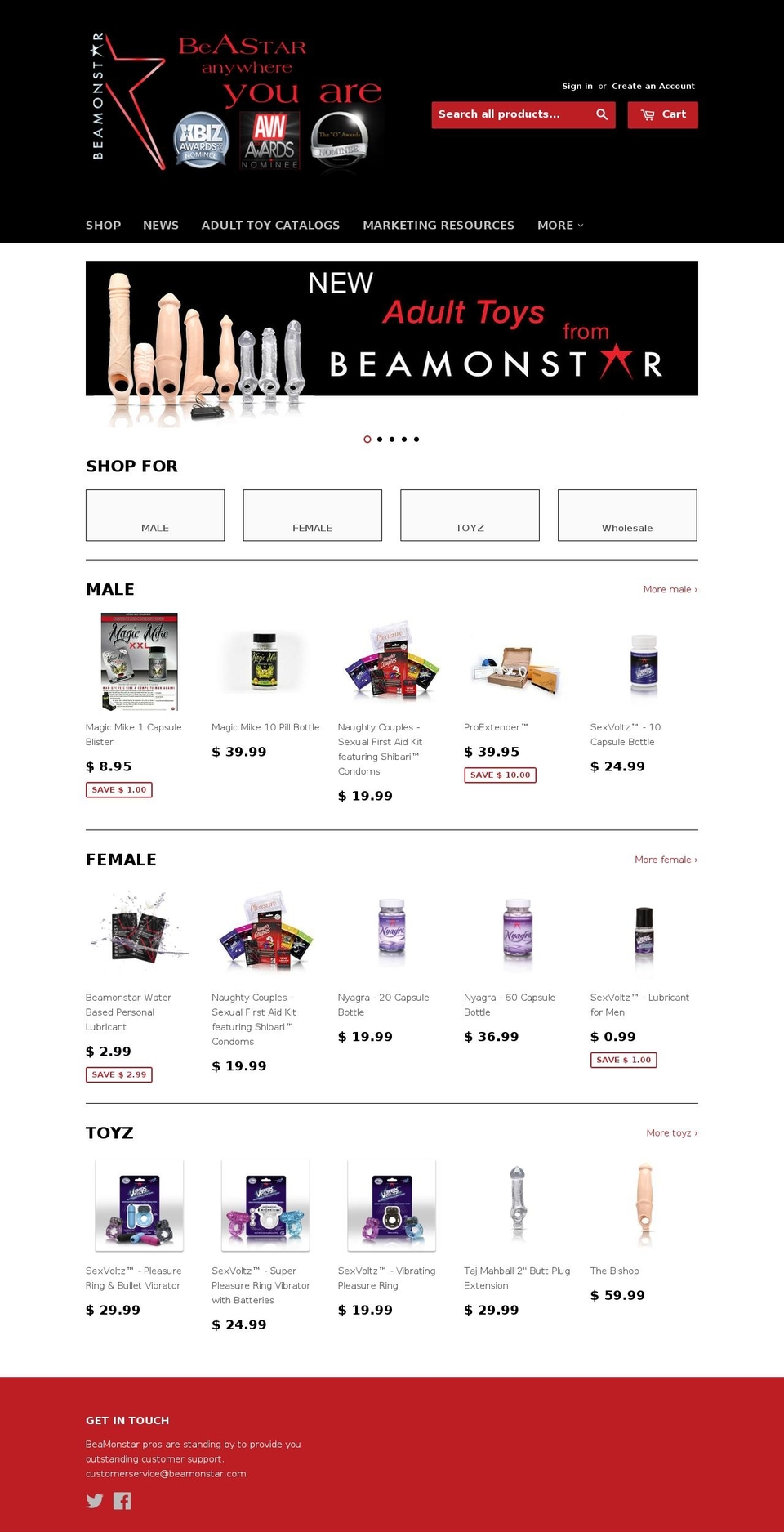 shopbeamonstar.com shopify website screenshot