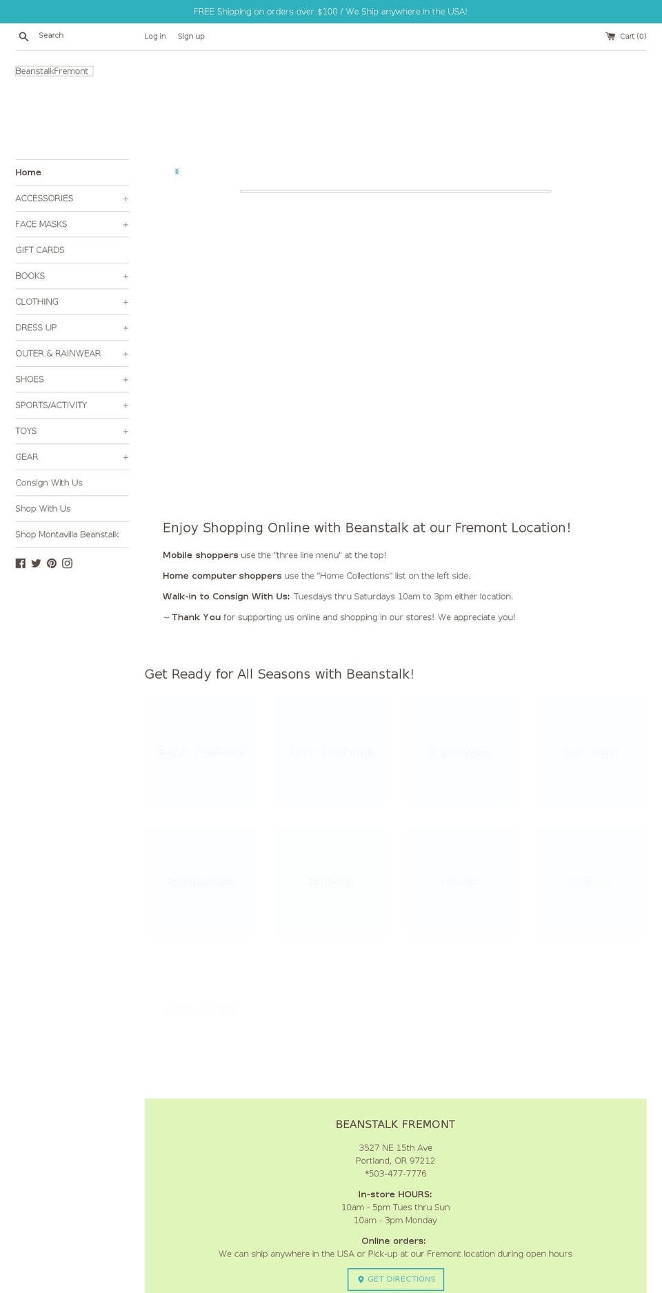 shopbeanstalkne.com shopify website screenshot