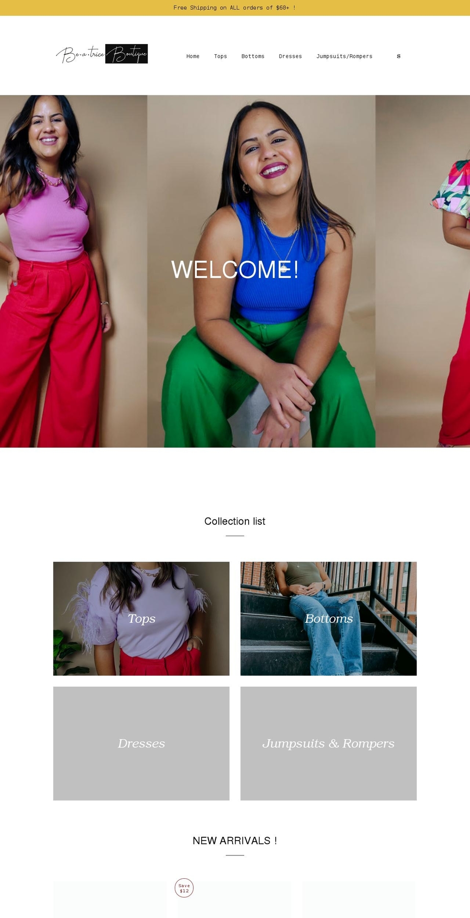shopbeatriceboutique.com shopify website screenshot