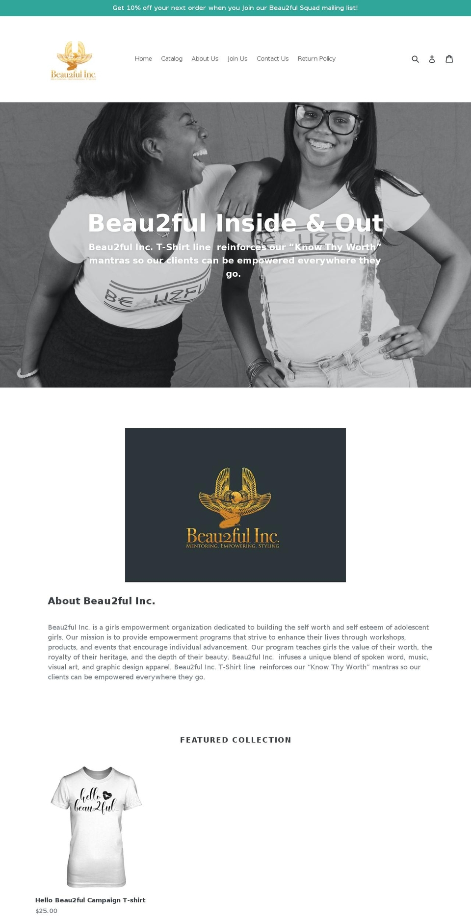 shopbeau2fulinc.org shopify website screenshot