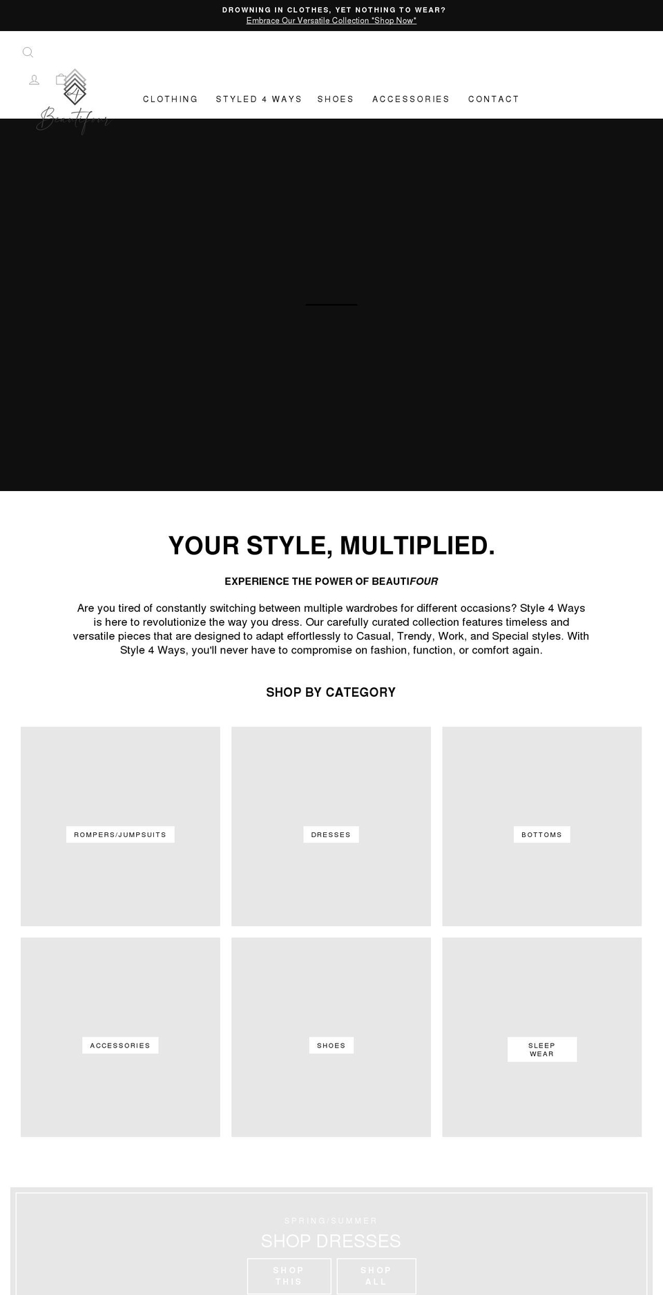 shopbeautifour.com shopify website screenshot