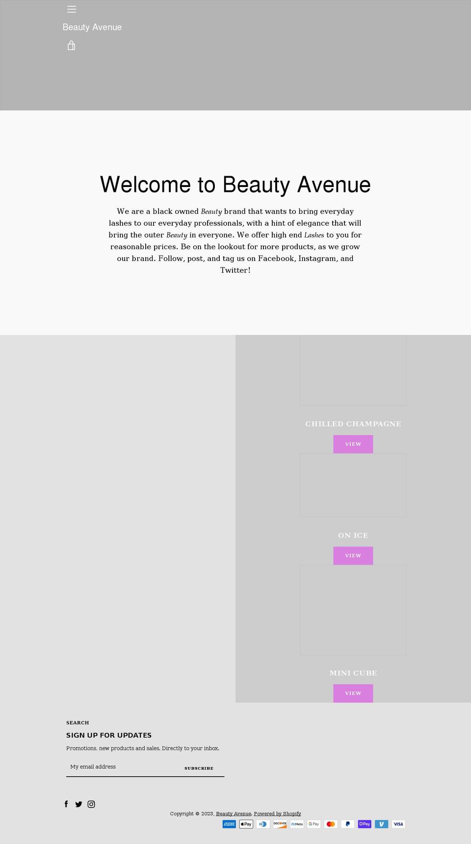 shopbeautyavenue.com shopify website screenshot