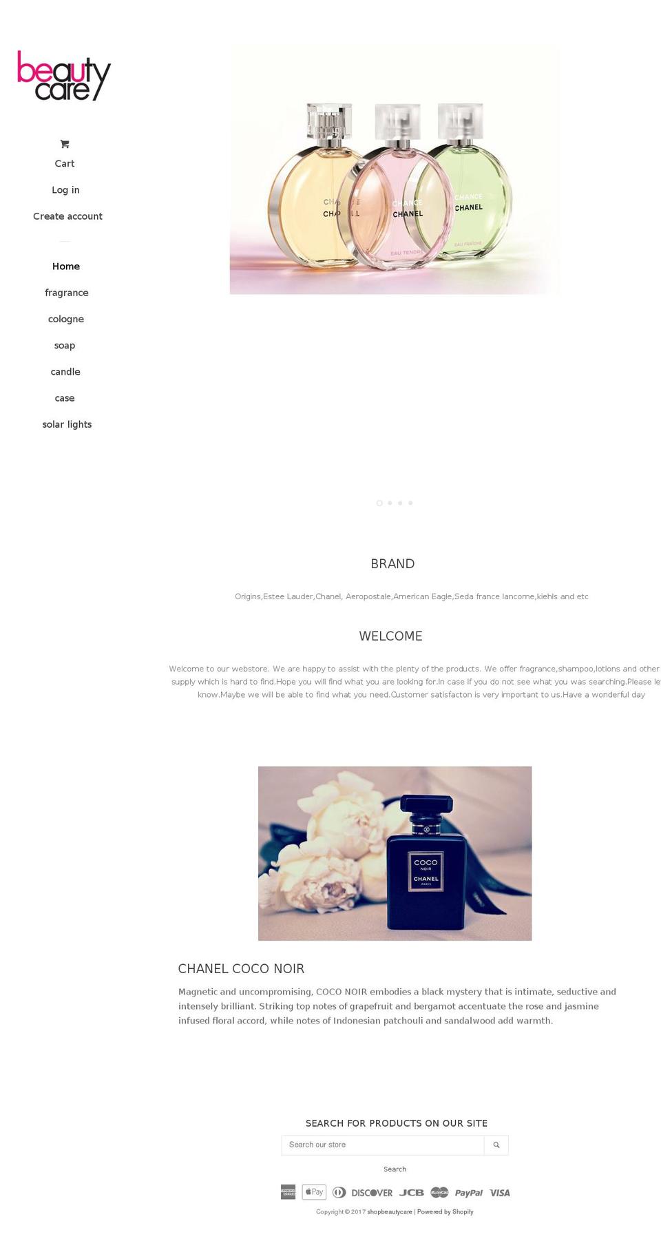 shopbeautycare.com shopify website screenshot