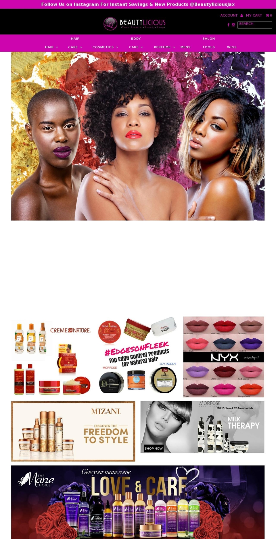 shopbeautylicious.com shopify website screenshot