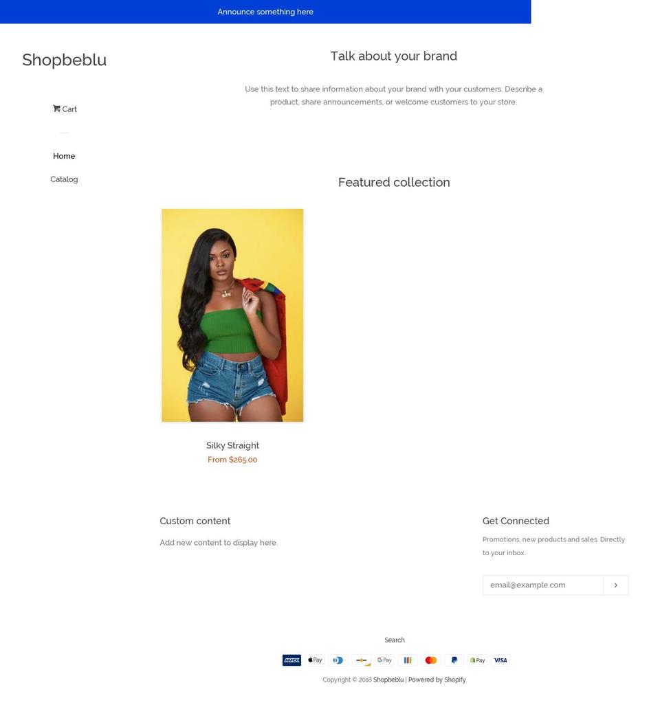 shopbeblu.com shopify website screenshot