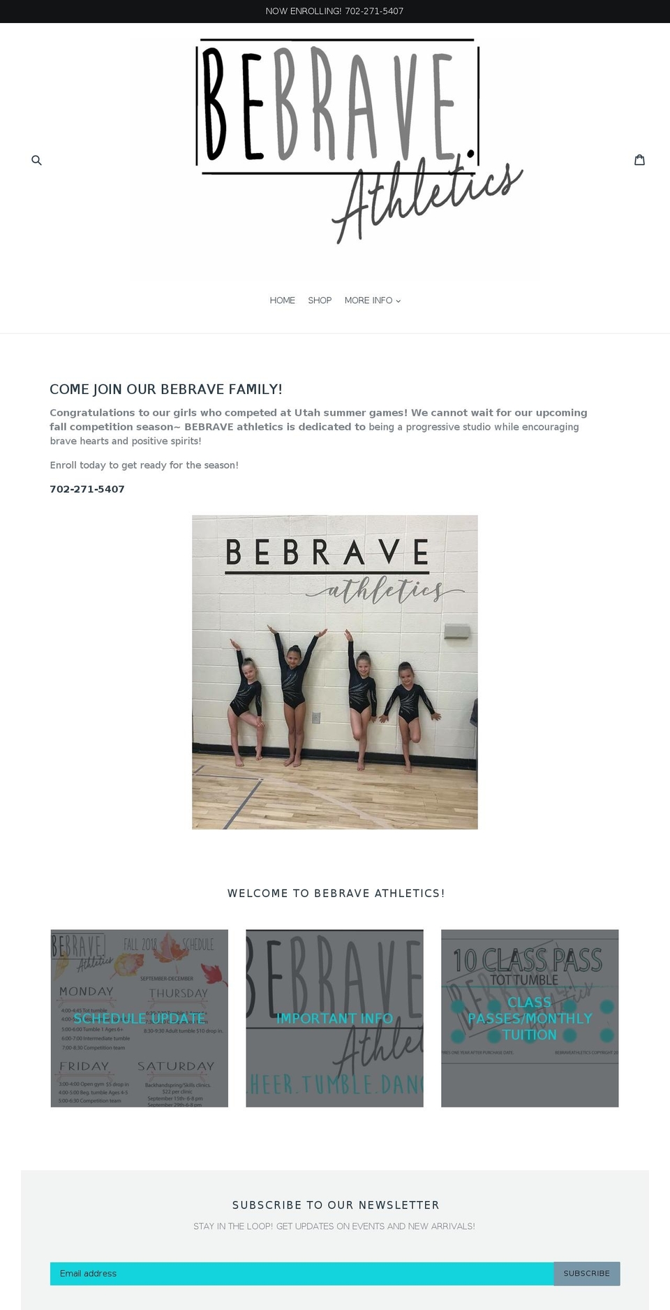 shopbebrave.com — Shopify storefront screenshot
