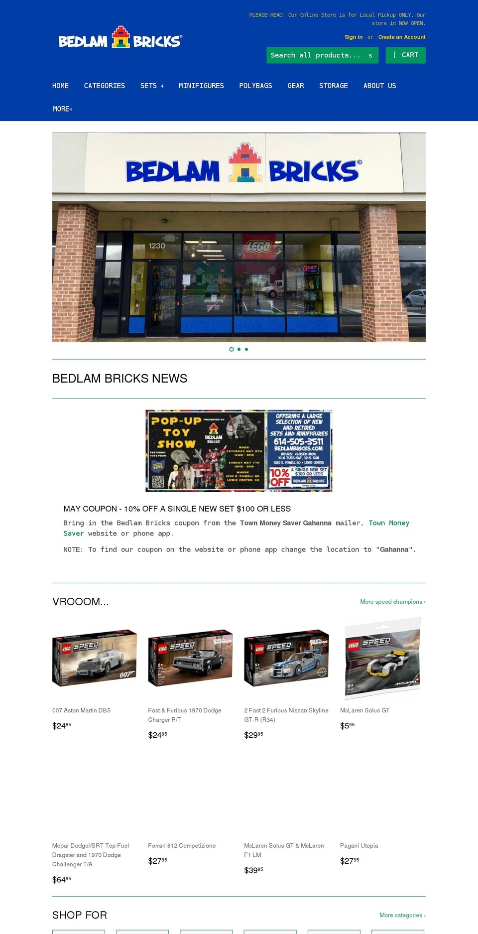shopbedlambricks.com shopify website screenshot