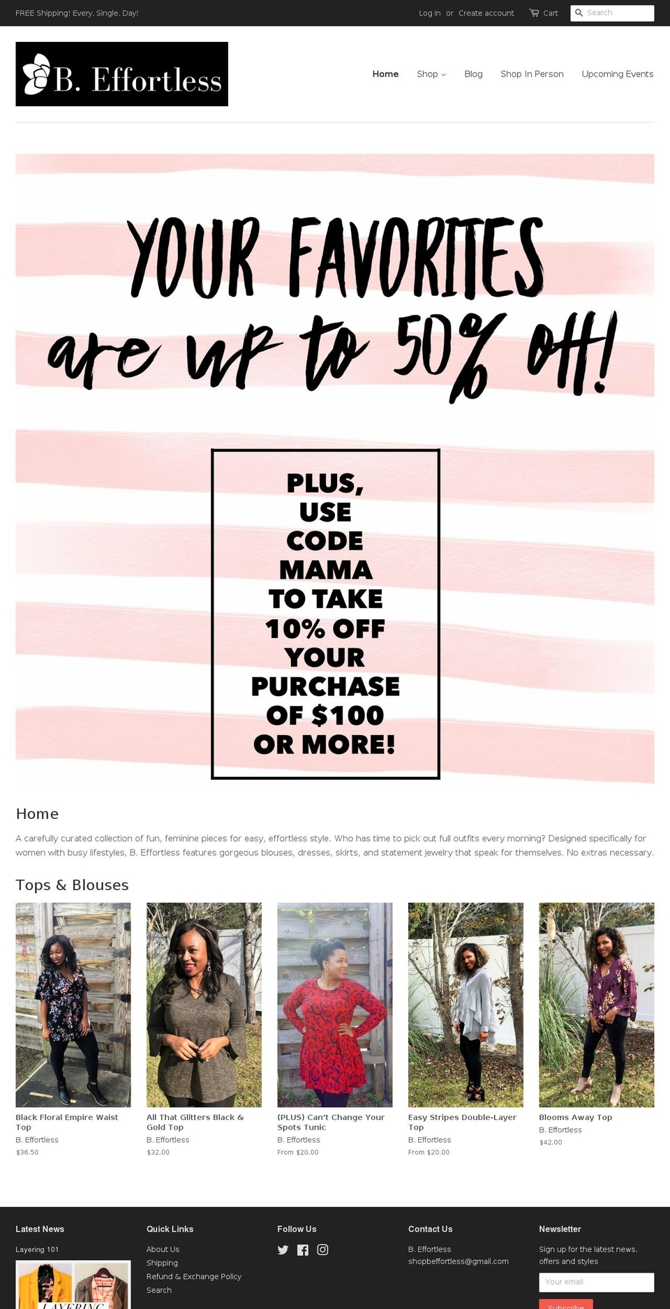 shopbeffortless.com shopify website screenshot
