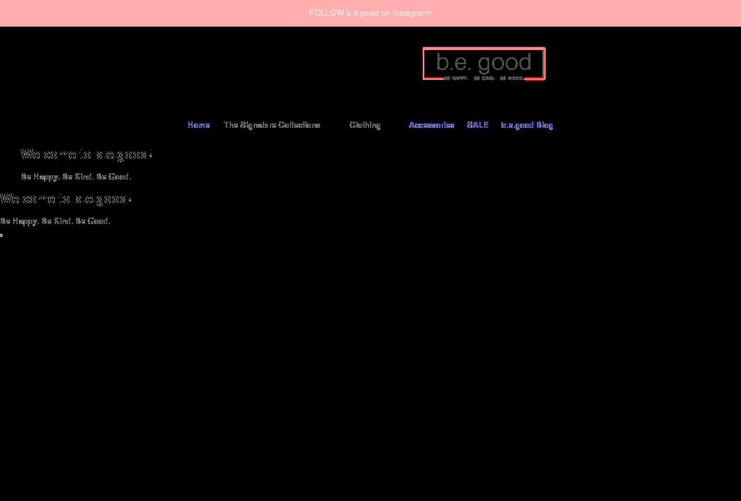 shopbegood.com shopify website screenshot