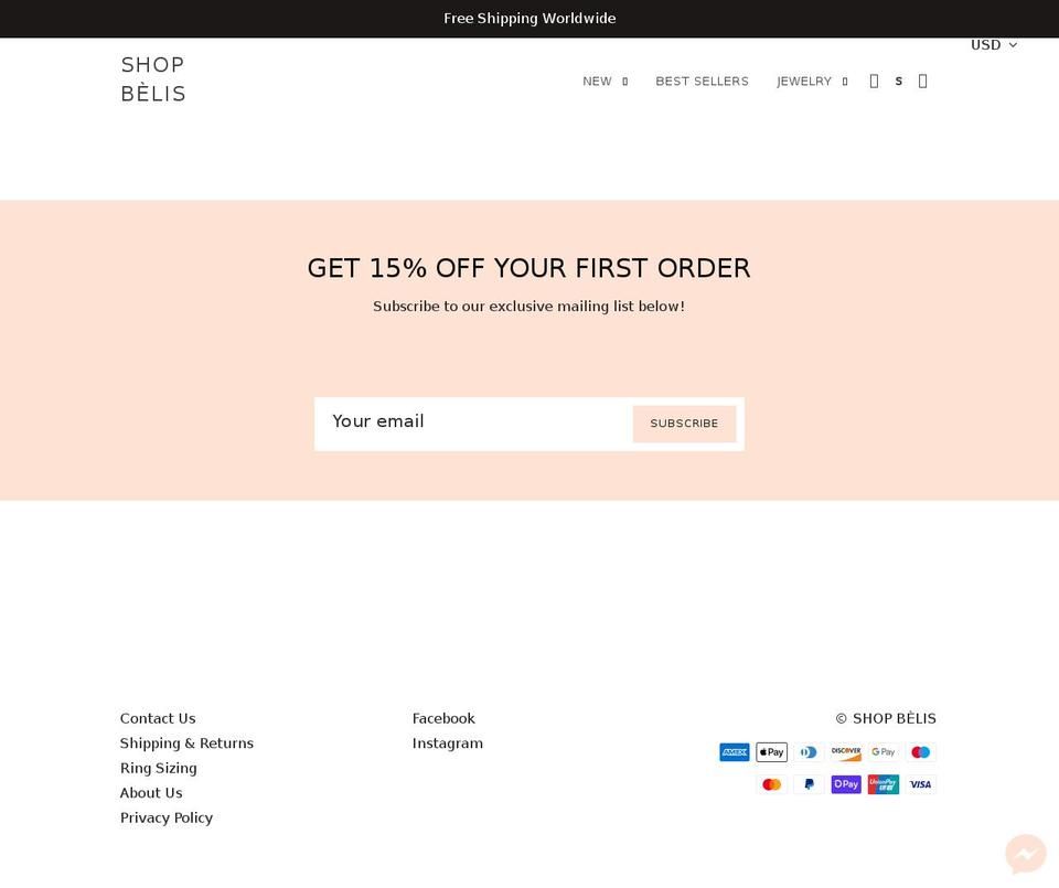 shopbelis.com shopify website screenshot