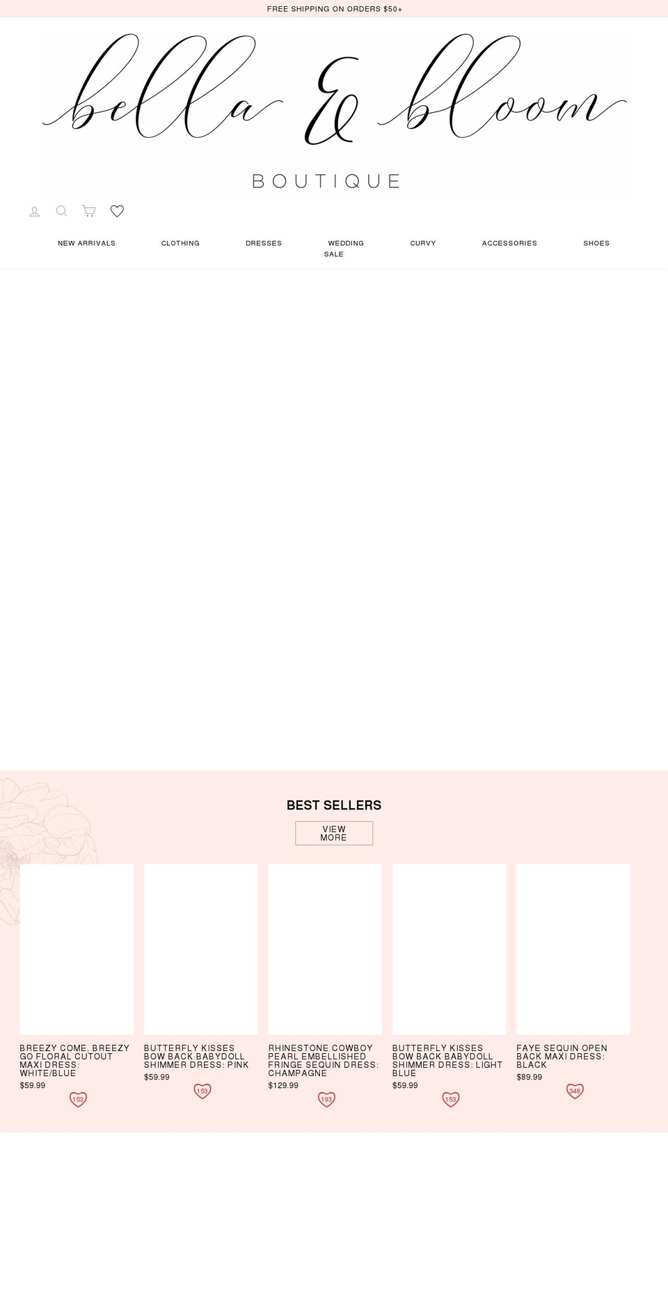 shopbellaandbloom.com shopify website screenshot