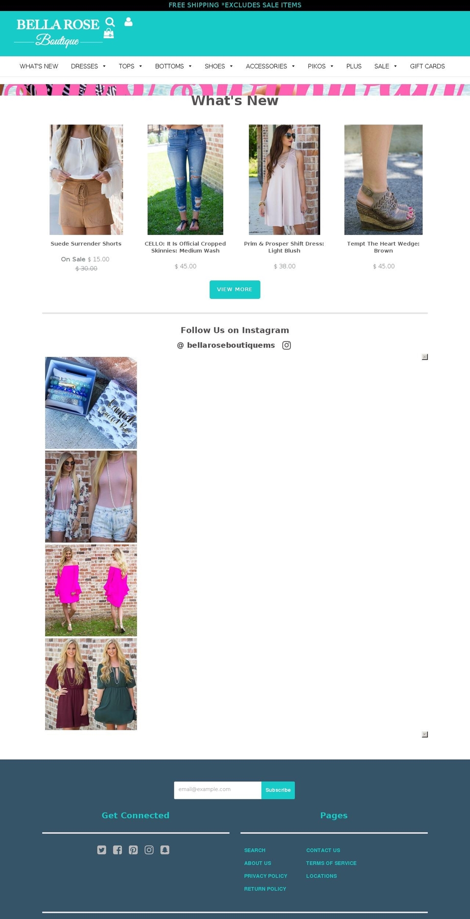 bella Shopify theme site example shopbellaroseboutiques.com