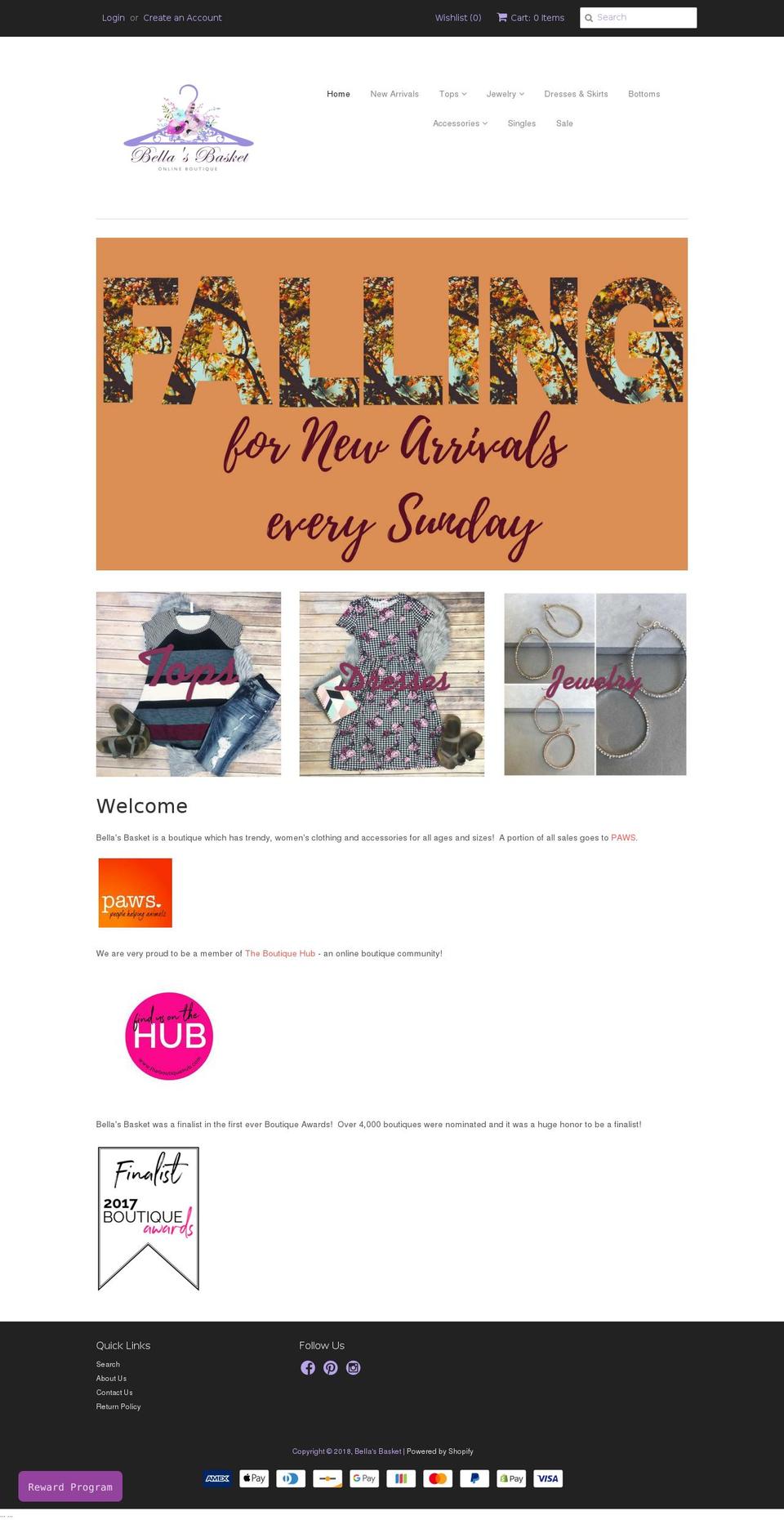 shopbellasbasket.com shopify website screenshot