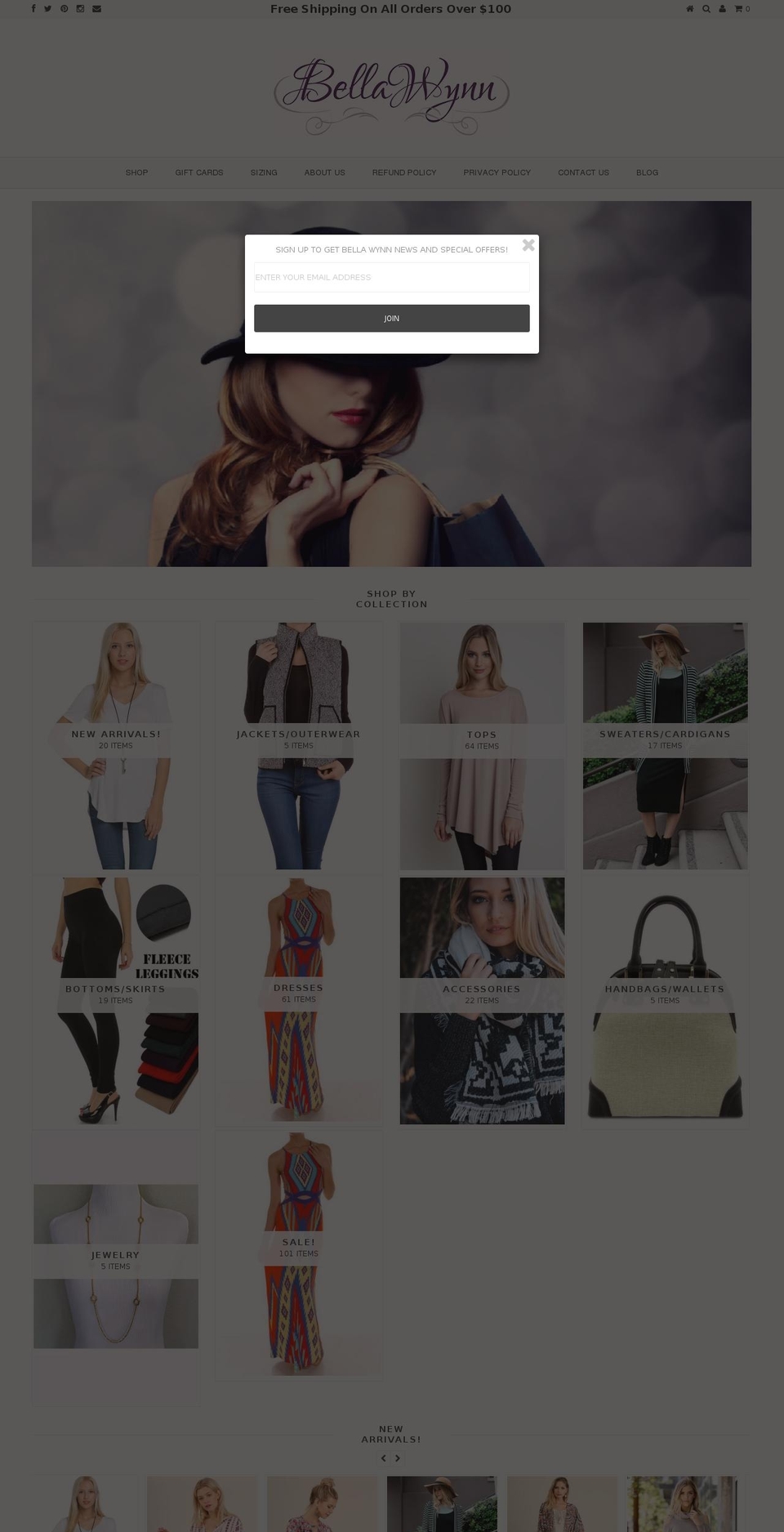 shopbellawynn.com shopify website screenshot