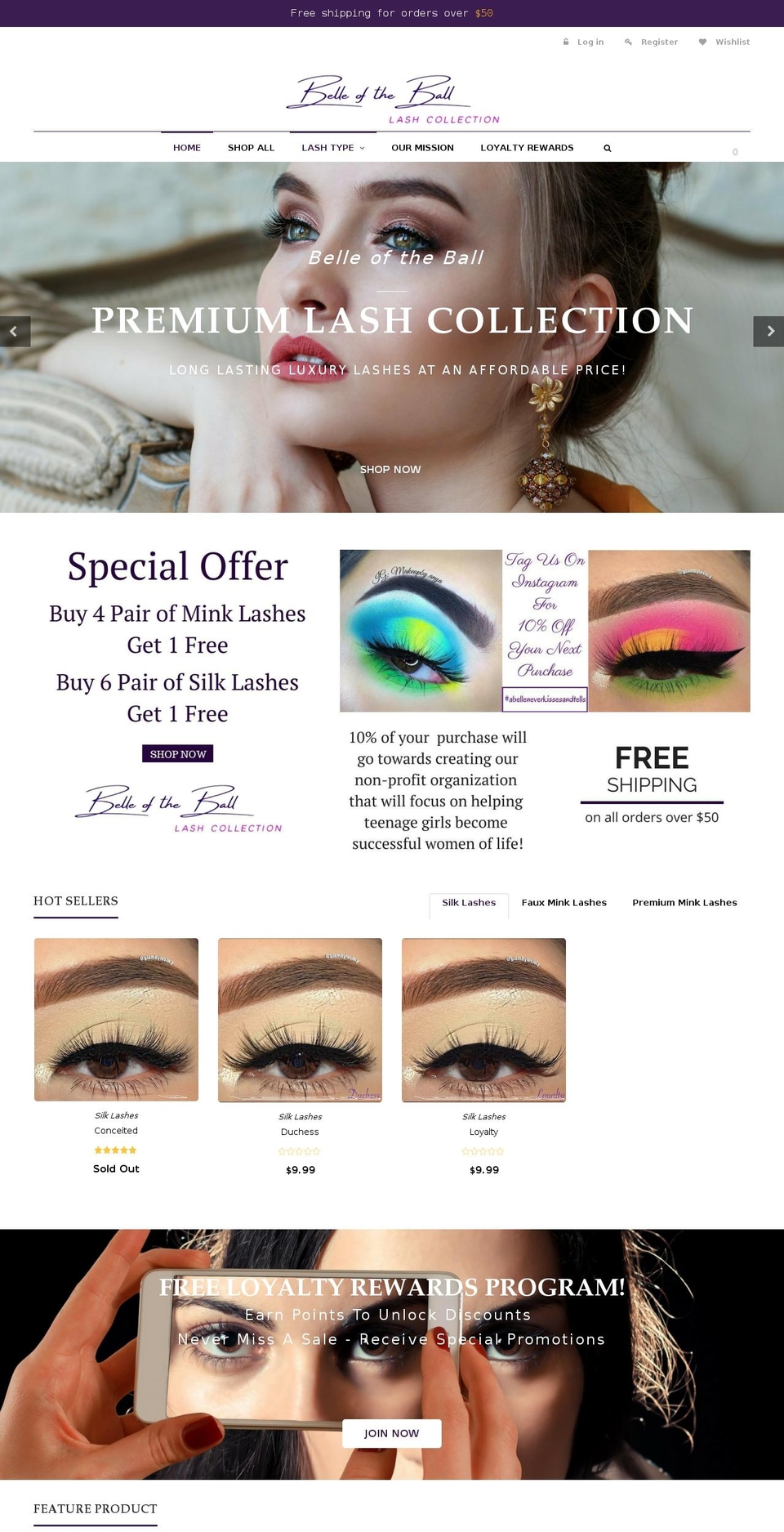 shopbelleoftheball.com shopify website screenshot