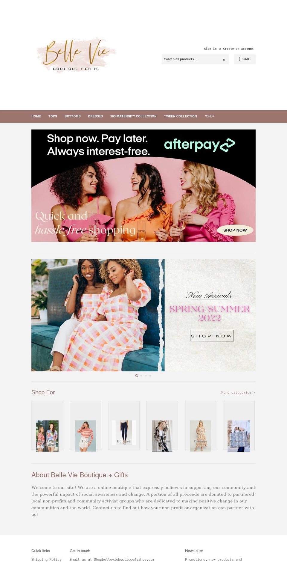 shopbellevieboutique.com shopify website screenshot