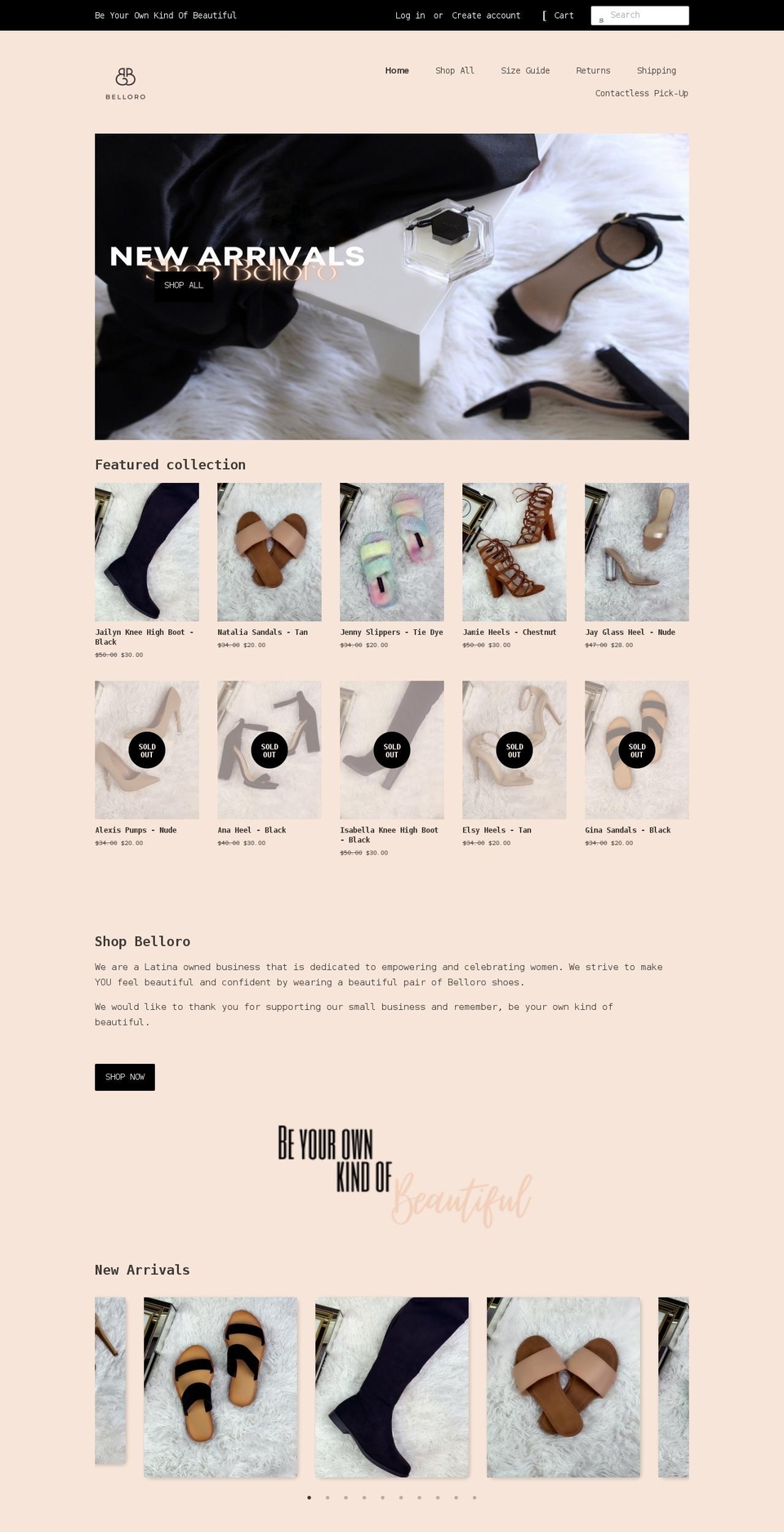 shopbelloro.com shopify website screenshot