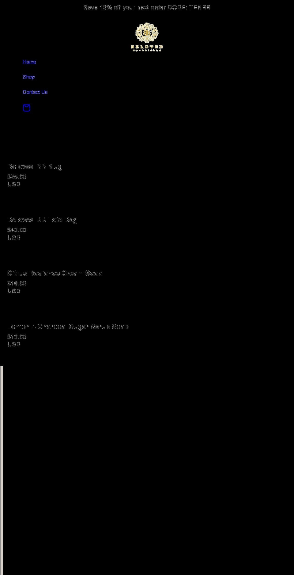 shopbelovedbotanicals.com shopify website screenshot