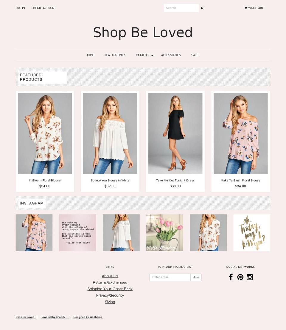 shopbelovedboutique.com shopify website screenshot