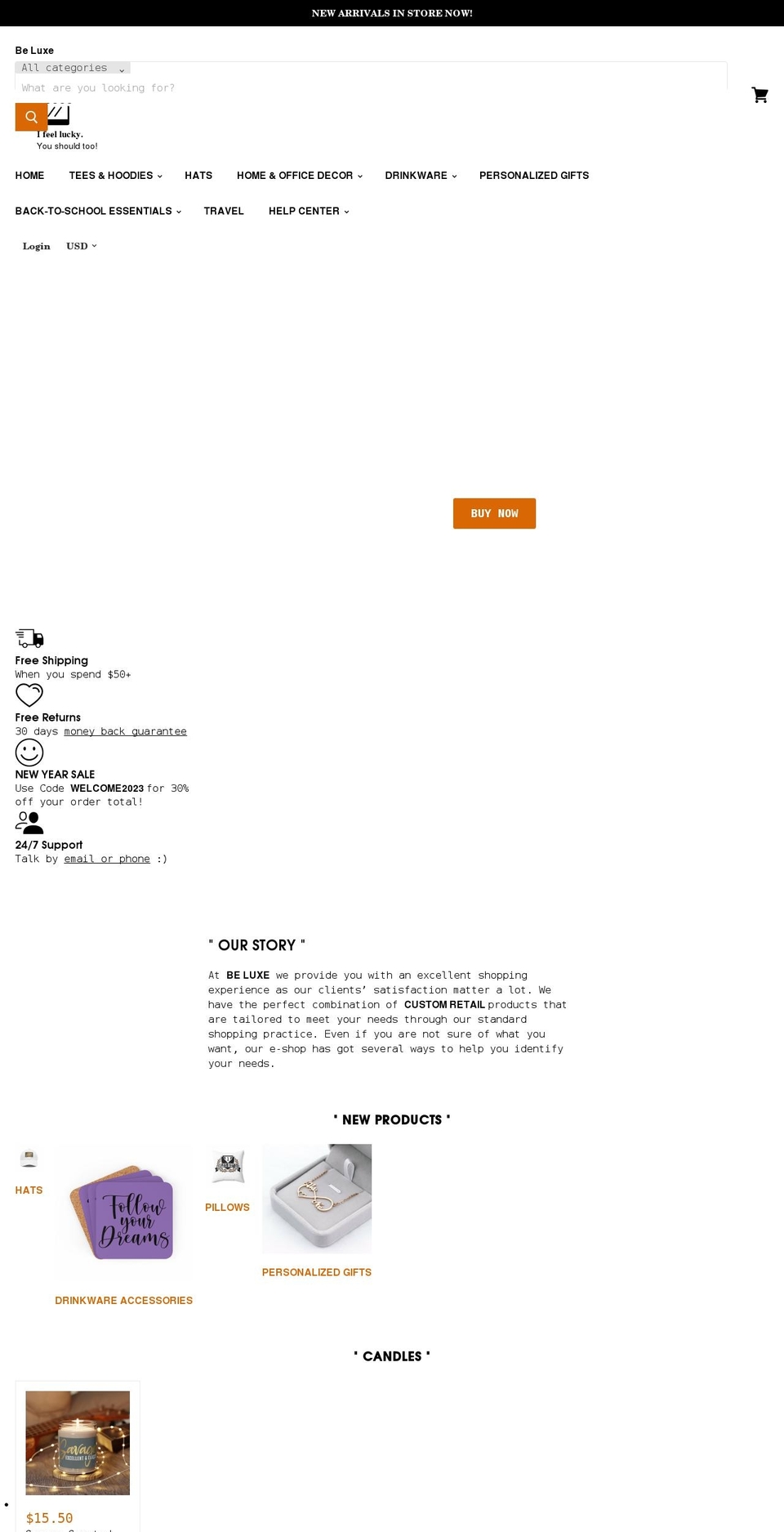 shopbeluxe.com shopify website screenshot