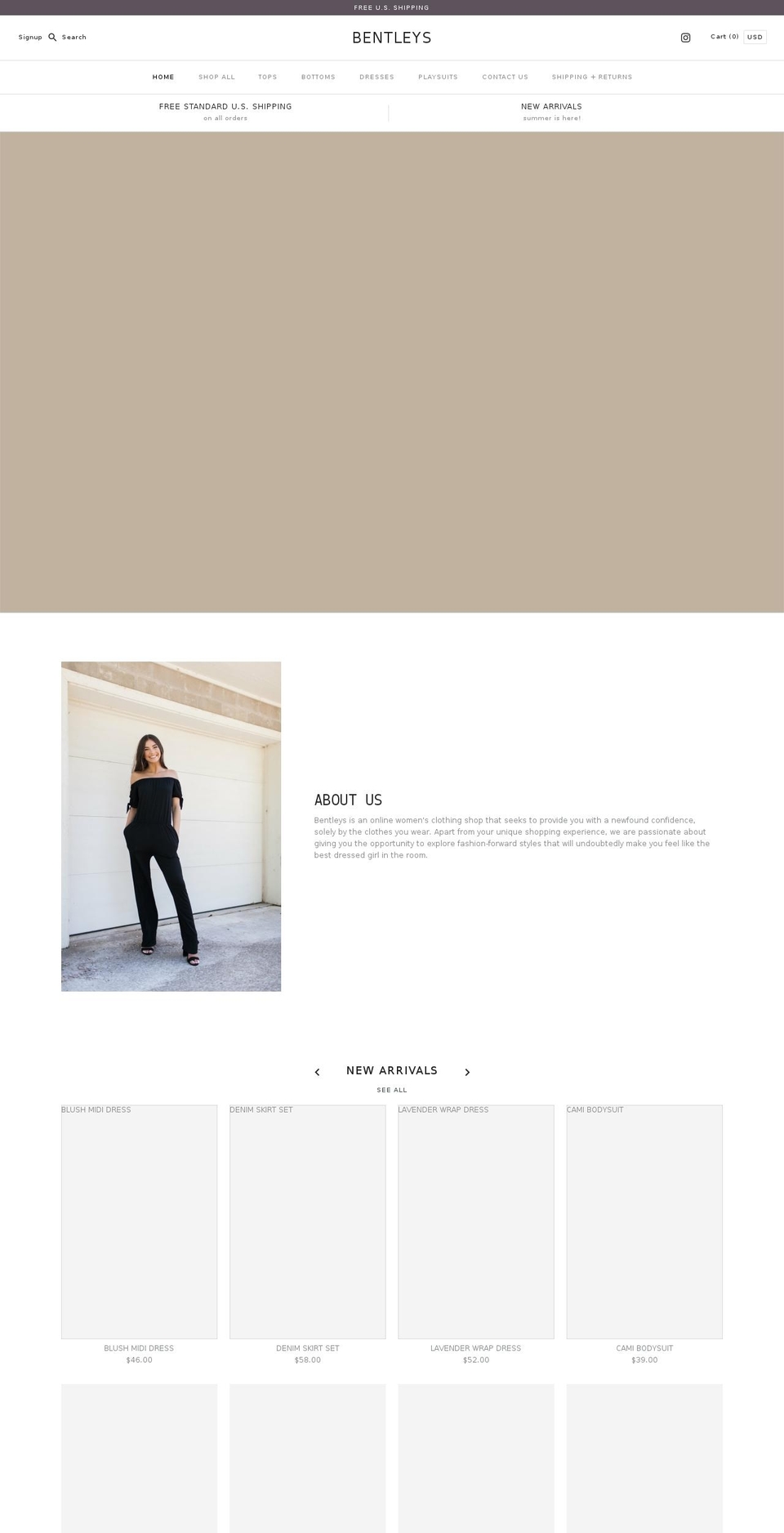 shopbentleys.com — Shopify storefront screenshot