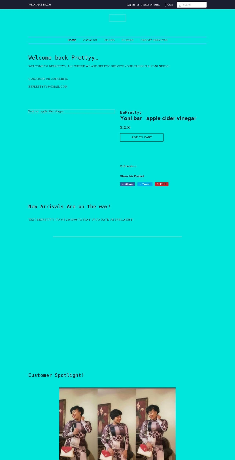 shopbeprettyy.com shopify website screenshot