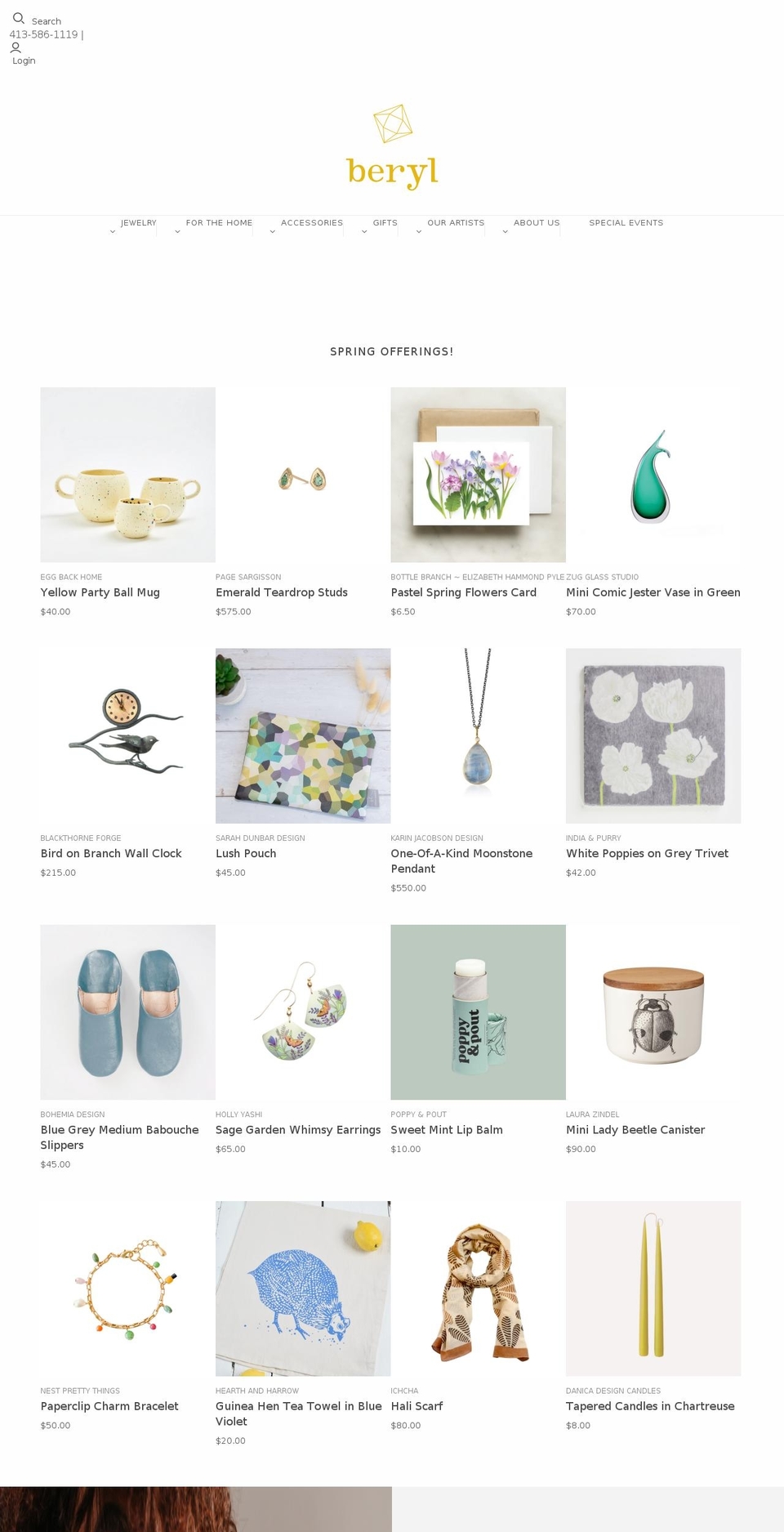 shopberyl.com shopify website screenshot