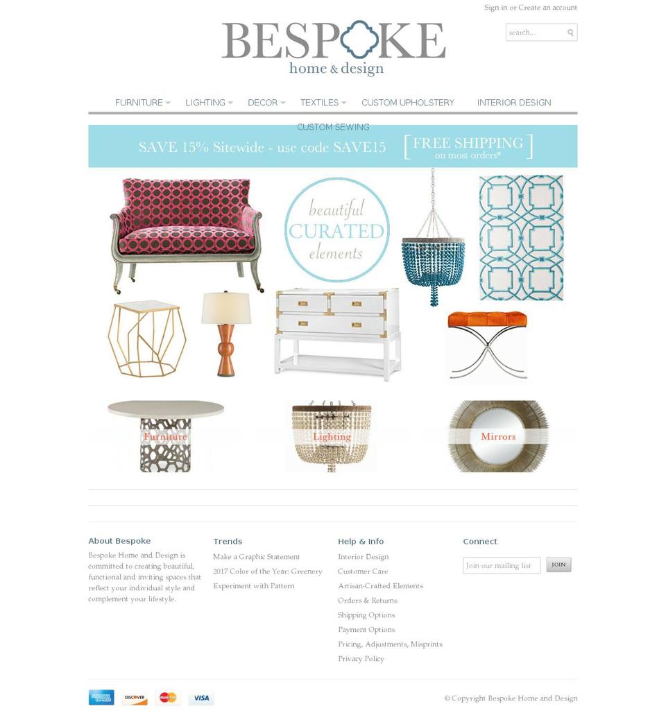 shopbespokehome.com shopify website screenshot