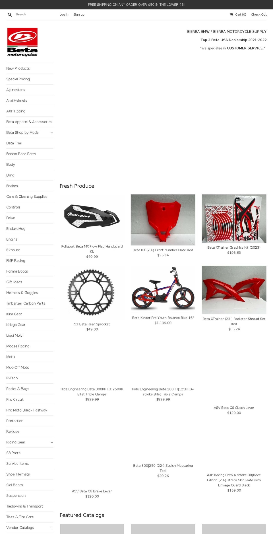 shopbetamotorcycle.com shopify website screenshot