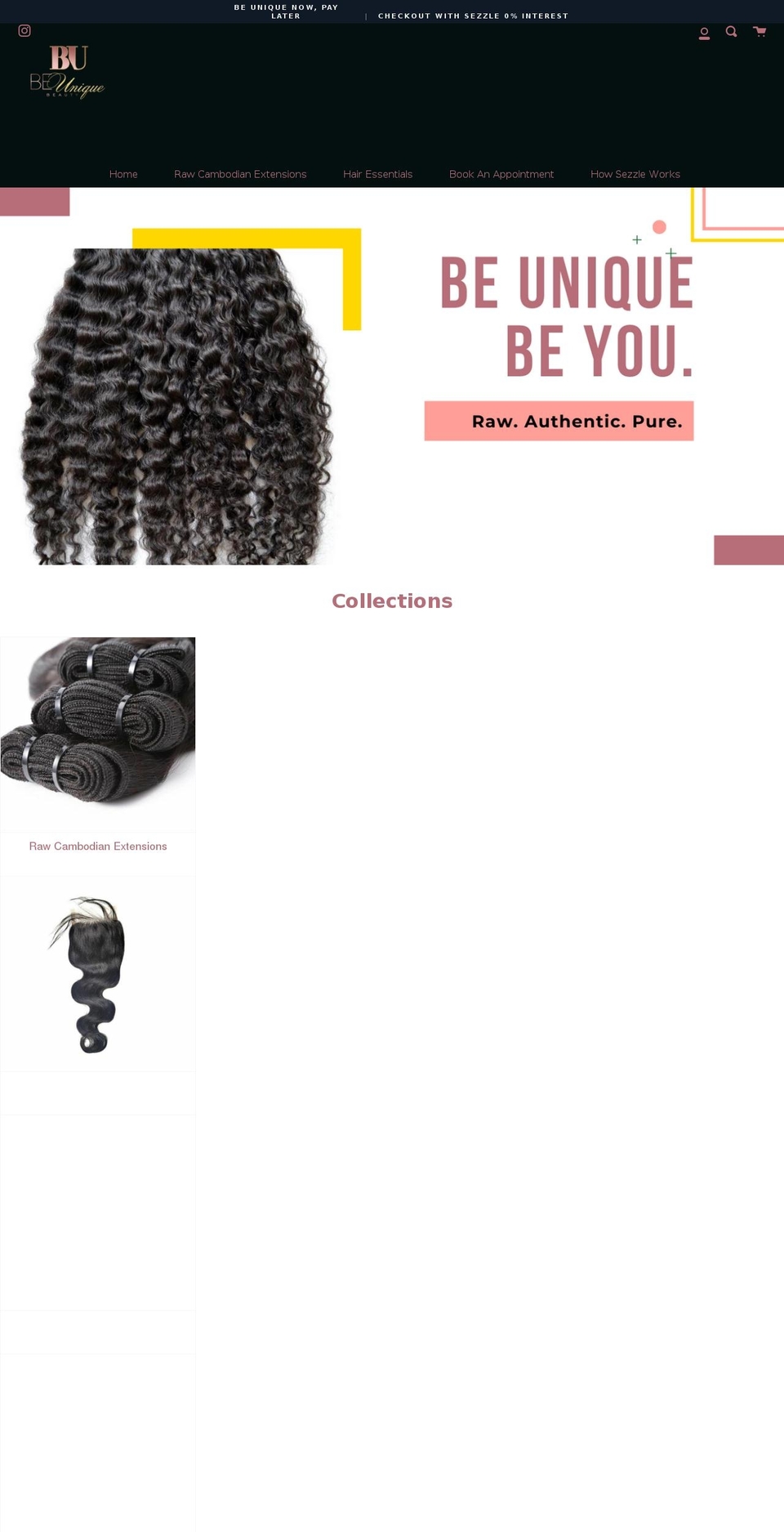 shopbeunique.com shopify website screenshot