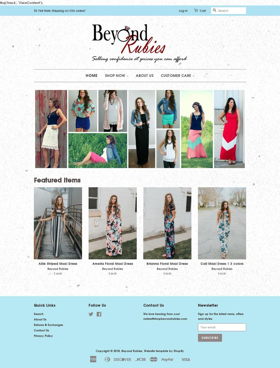 shopbeyondrubies.com shopify website screenshot