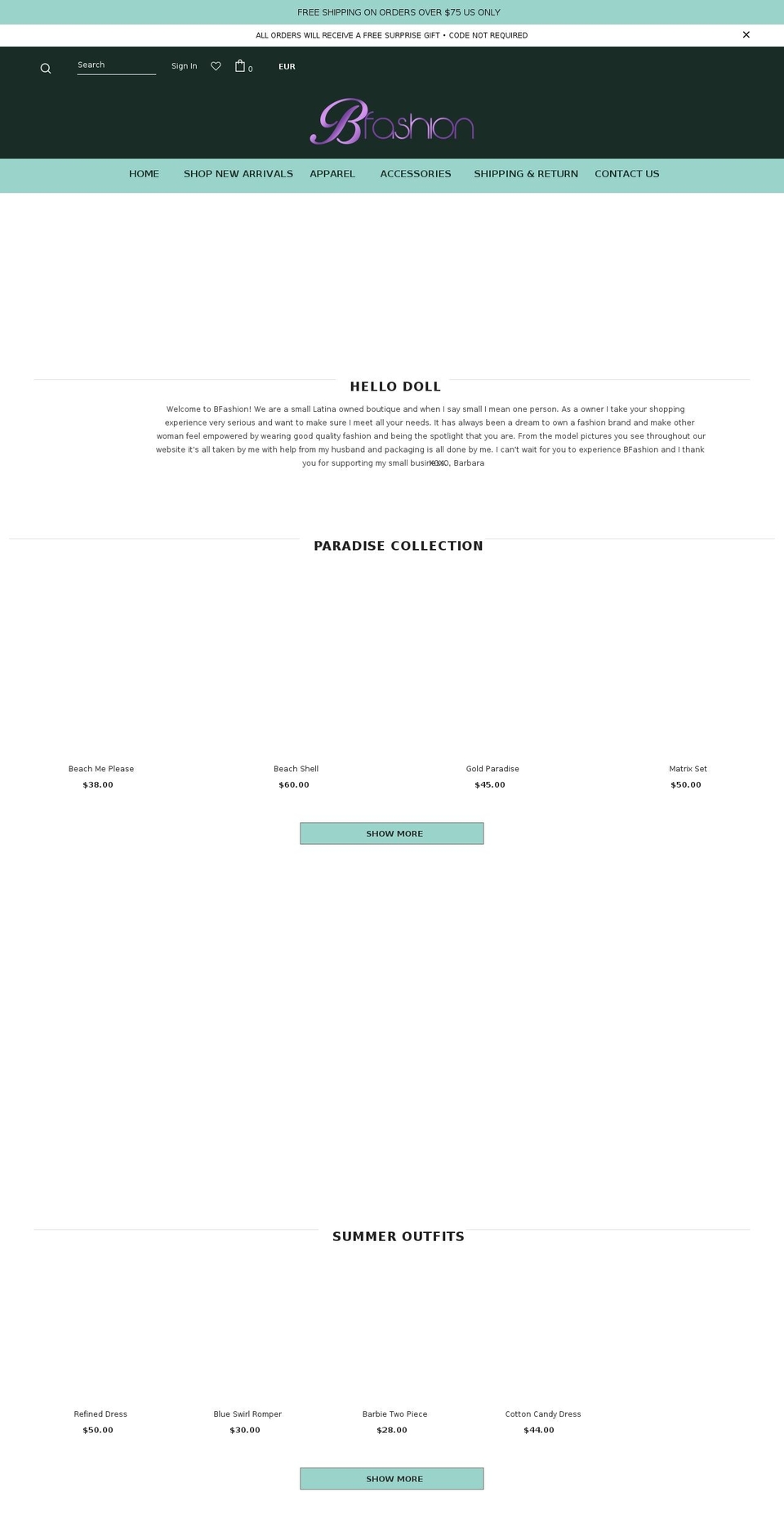 shopbfashion.com shopify website screenshot