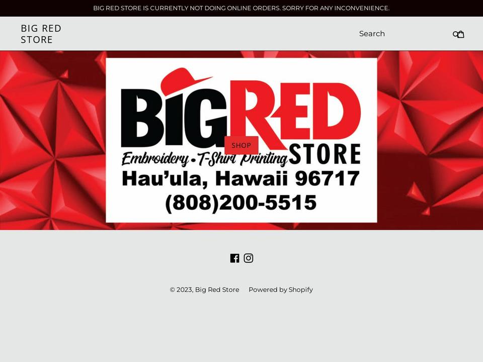 shopbigredstore.com — Shopify storefront screenshot