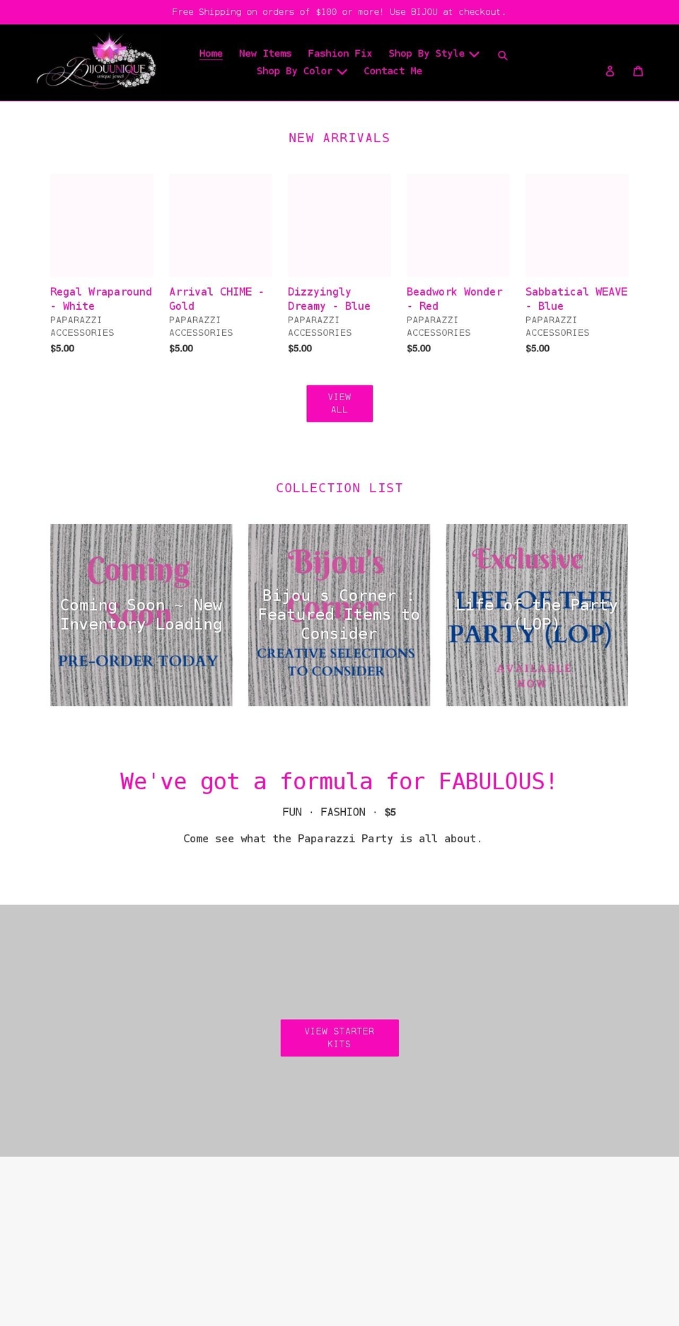shopbijouunique.com shopify website screenshot