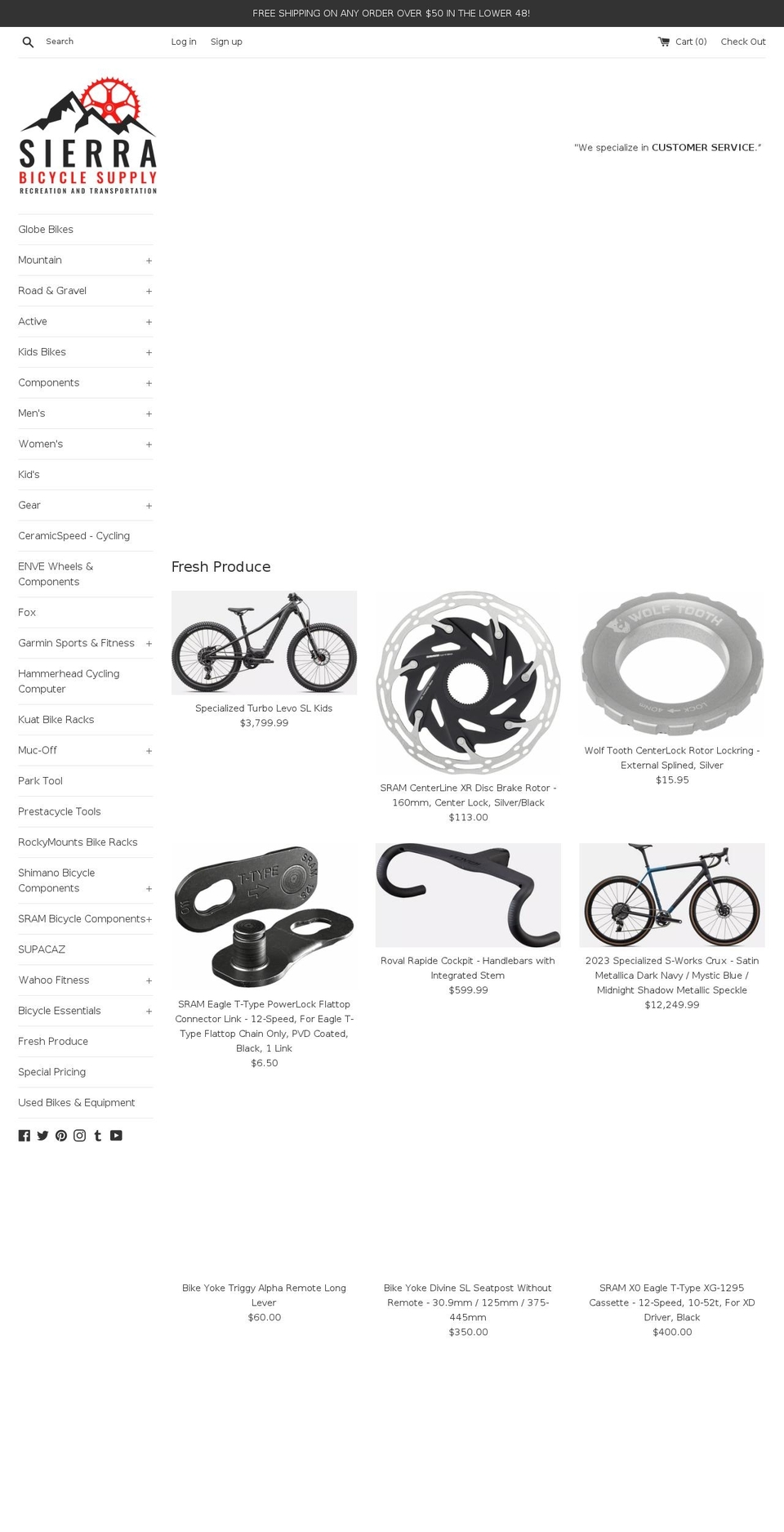 shopbikesupply.com shopify website screenshot