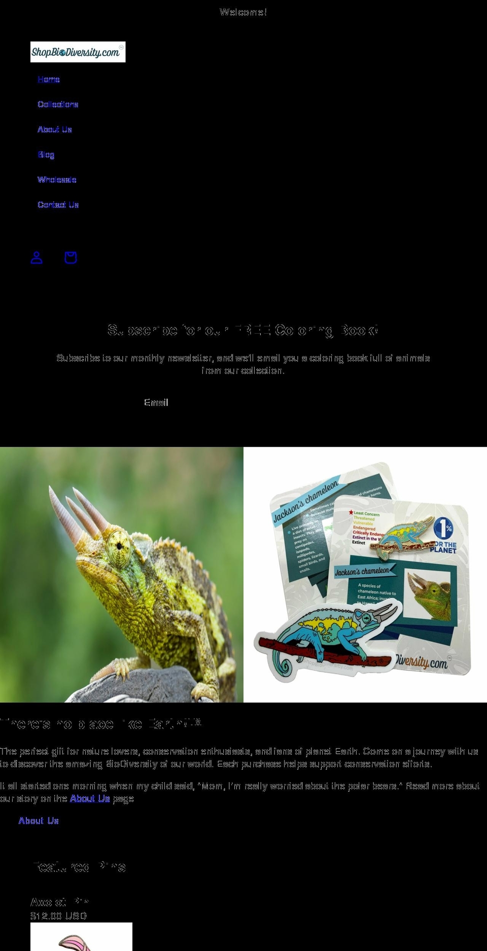 shopbiodiversity.com shopify website screenshot