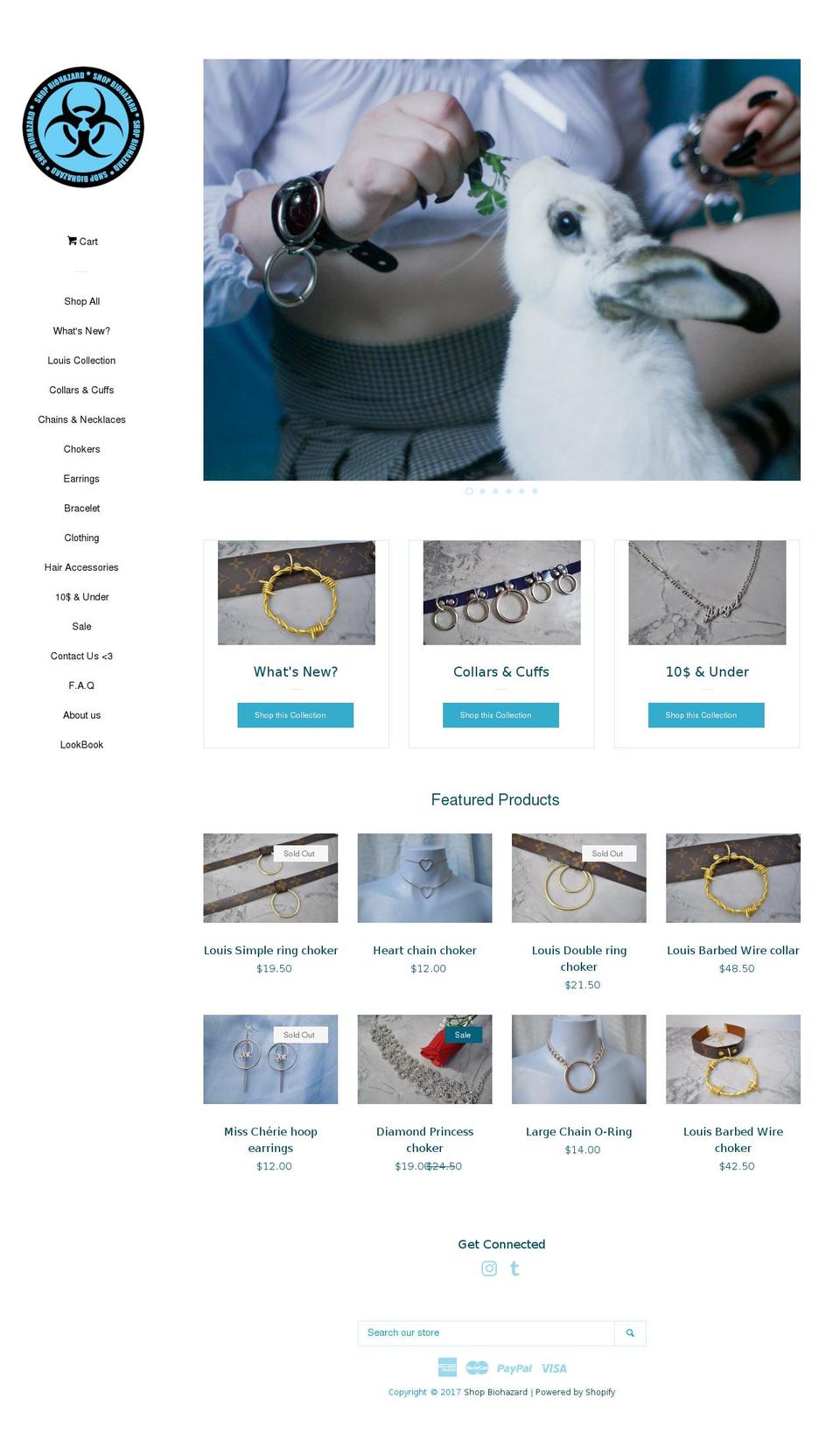 shopbiohazard.com shopify website screenshot