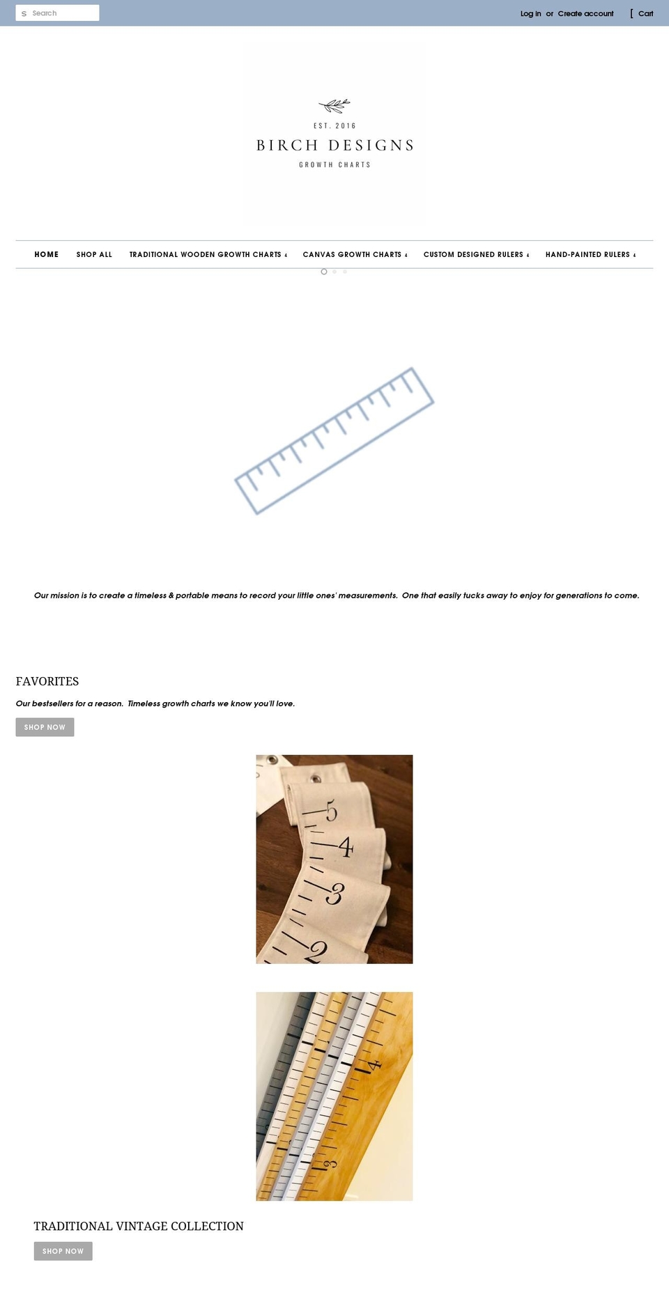 shopbirchdesigns.com shopify website screenshot
