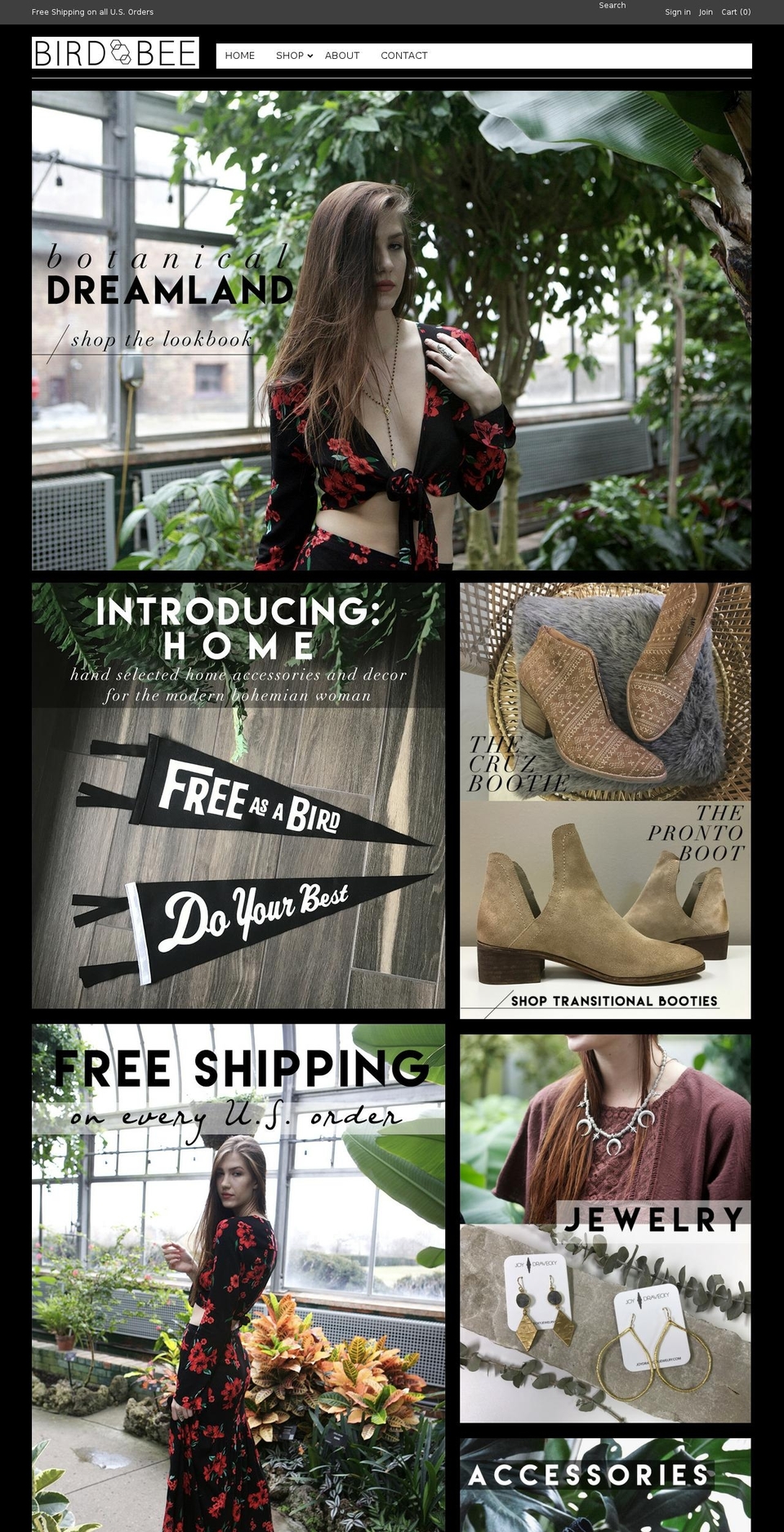 shopbirdbee.com shopify website screenshot